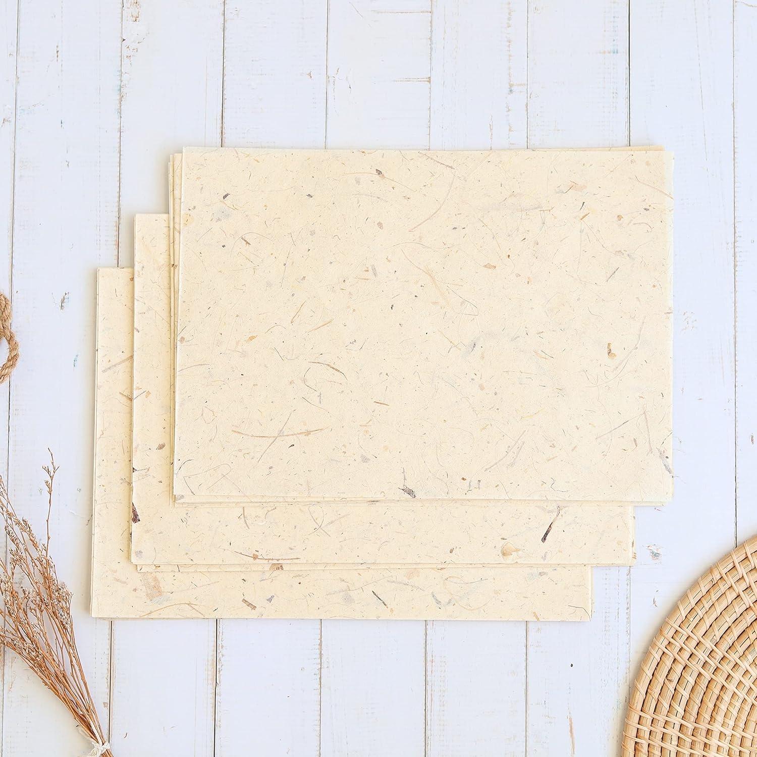 Corteza de plátano de fibra natural A4 50 hojas de papel de morera Papel de seda de arte Washi Diseño de papel Artesanía Proveedores de origami
