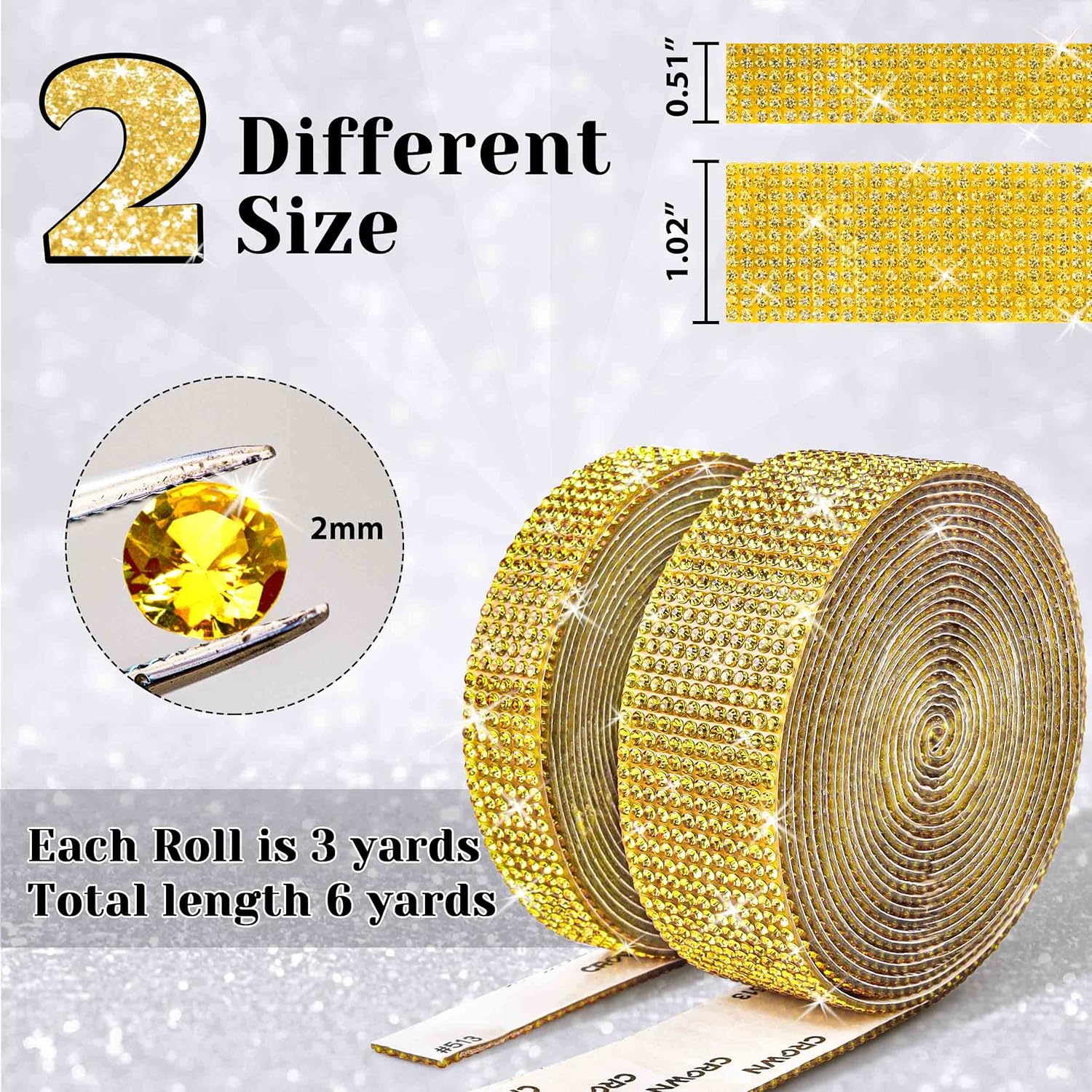 Cinta adhesiva de diamantes de imitación para manualidades, rollo de tiras de diamantes de imitación para decoración, manualidades, envoltura de