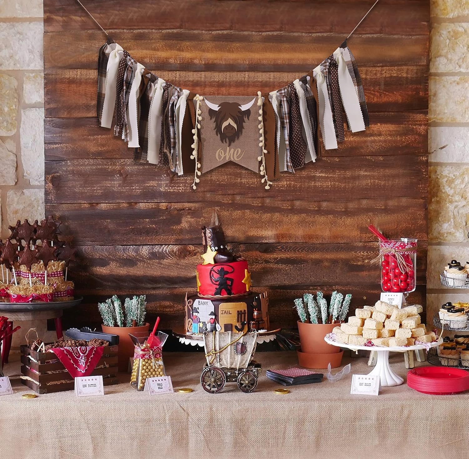 Cartel de primer cumpleaños para silla alta  Rodeo de vaquero para decoración de tela de fiesta, baby shower, guirnalda de fondo para accesorios de