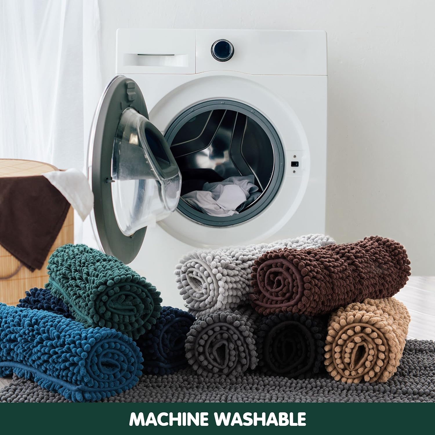 CHUN YI Alfombra de baño de felpilla suave para baño, absorbente de agua, acogedora y gruesa, antideslizante, para bañeras, se puede lavar y secar a