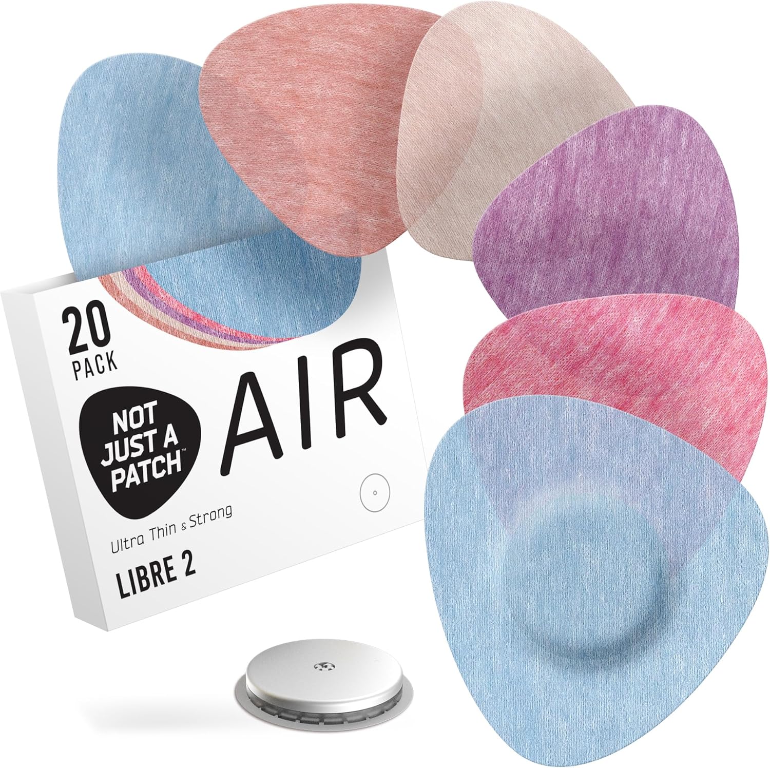 Not Just A Patch Air – Paquete de 20  CGM Libre 2, 3 cubiertas de sensor  Delgado, fuerte y ligero, adherencia ultra larga de 14 días, parches