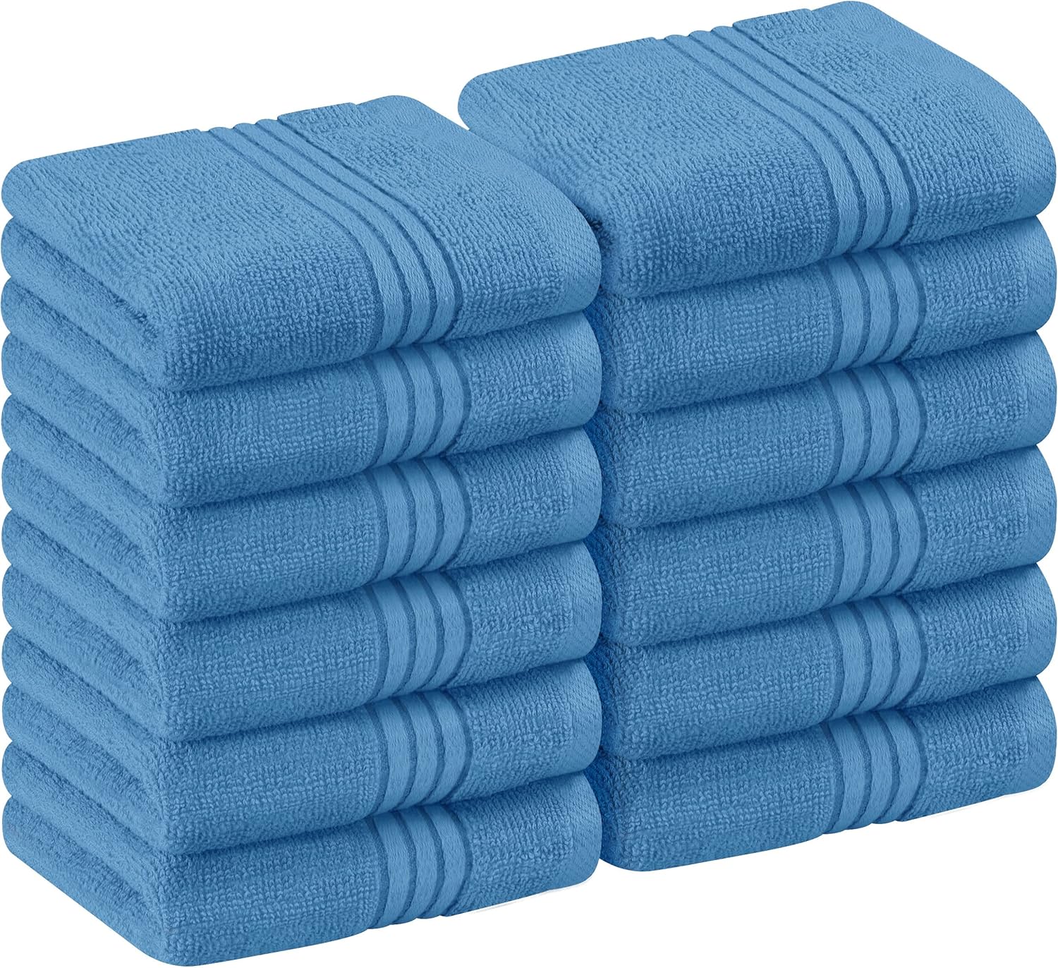 Utopia Towels Paquete de 12 toallas de primera calidad (12 x 12 pulgadas) 100% algodón, franela, hilado en anillo, altamente absorbentes y suaves al