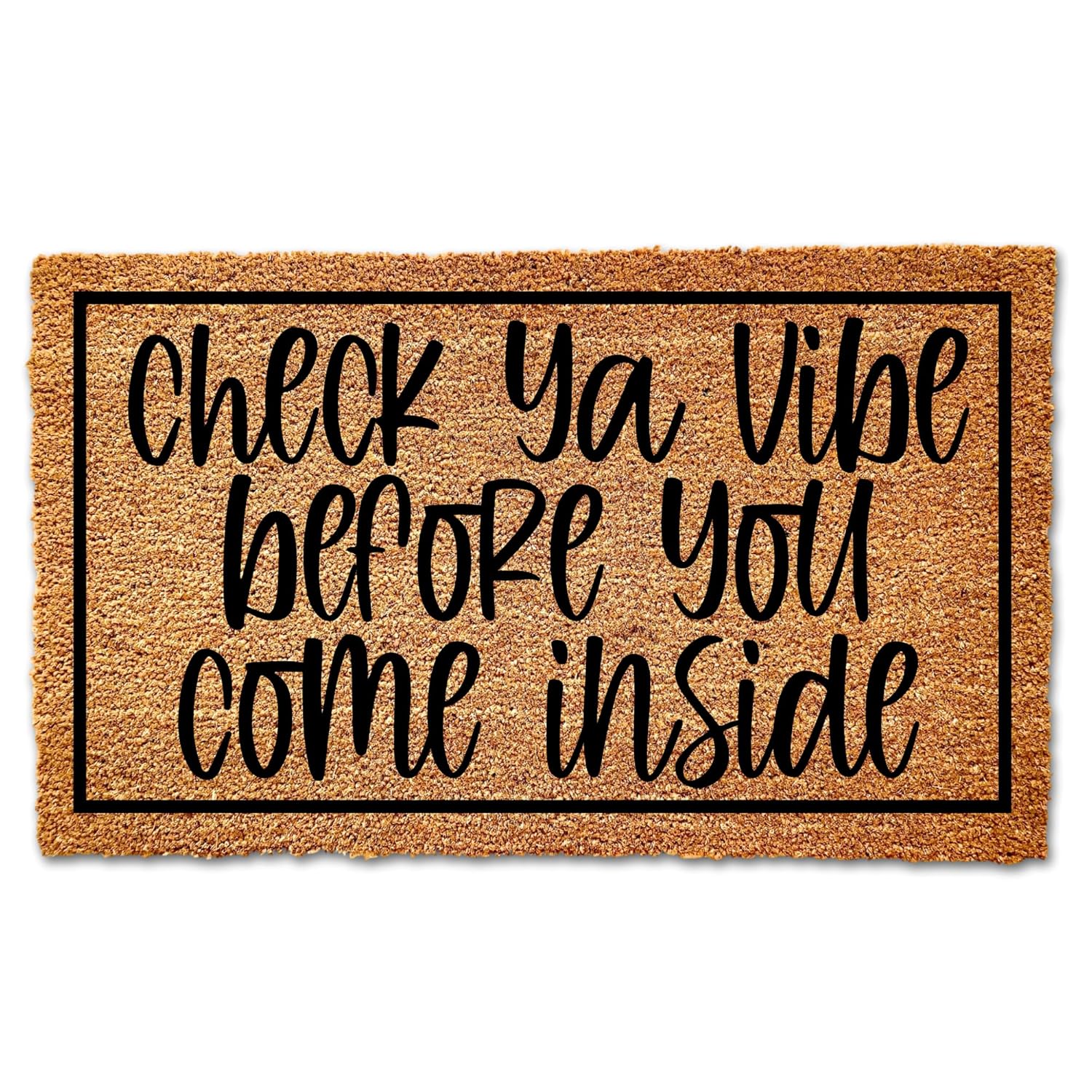 Check Ya Vibe Before You Come Inside Entrance Door Mat  Funny Gift  Funny Doormat  Closing Gift  Welcome Doormat  Front Door (24X16)