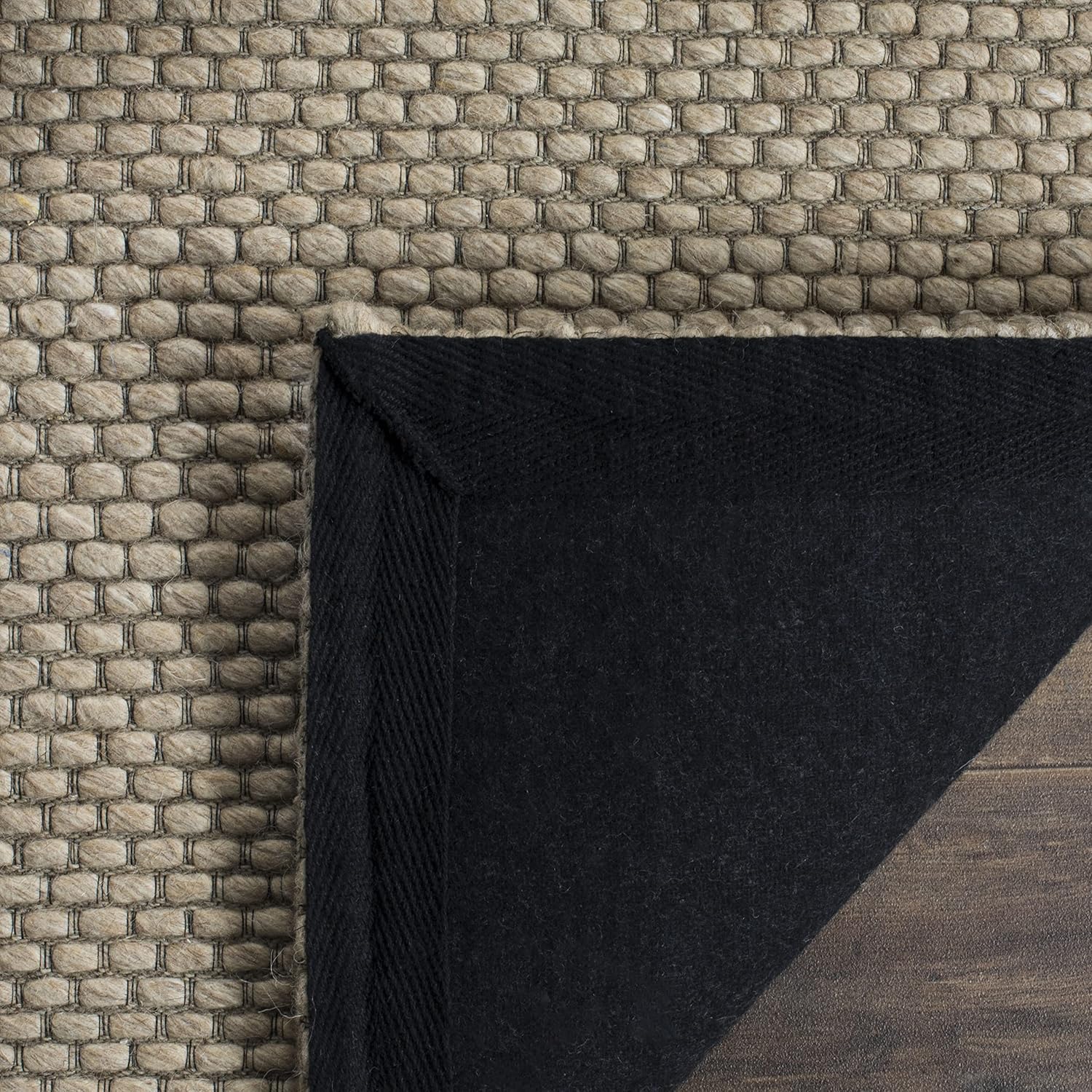 SAFAVIEH Natura Collection – Alfombra de área de 5 x 8 pies, color beige, lana hecha a mano, ideal para zonas de alto tráfico en sala de estar,