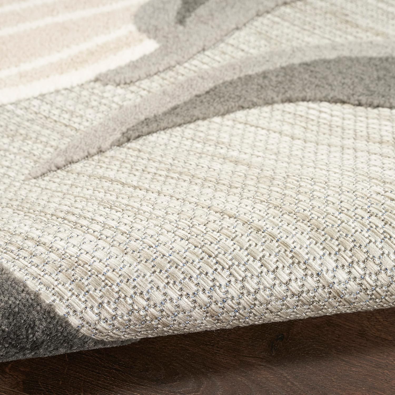 Nourison Aloha – Alfombra beige de 2 x 6 pies, fácil limpieza, no se desprende, para dormitorio, sala de estar, comedor y cocina (6 pies de corredor)