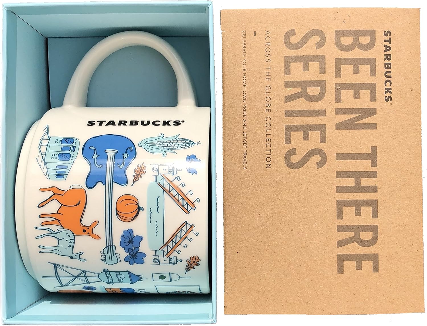 Starbucks Taza de café coleccionable de la serie Been There (Illinois), 14 onzas