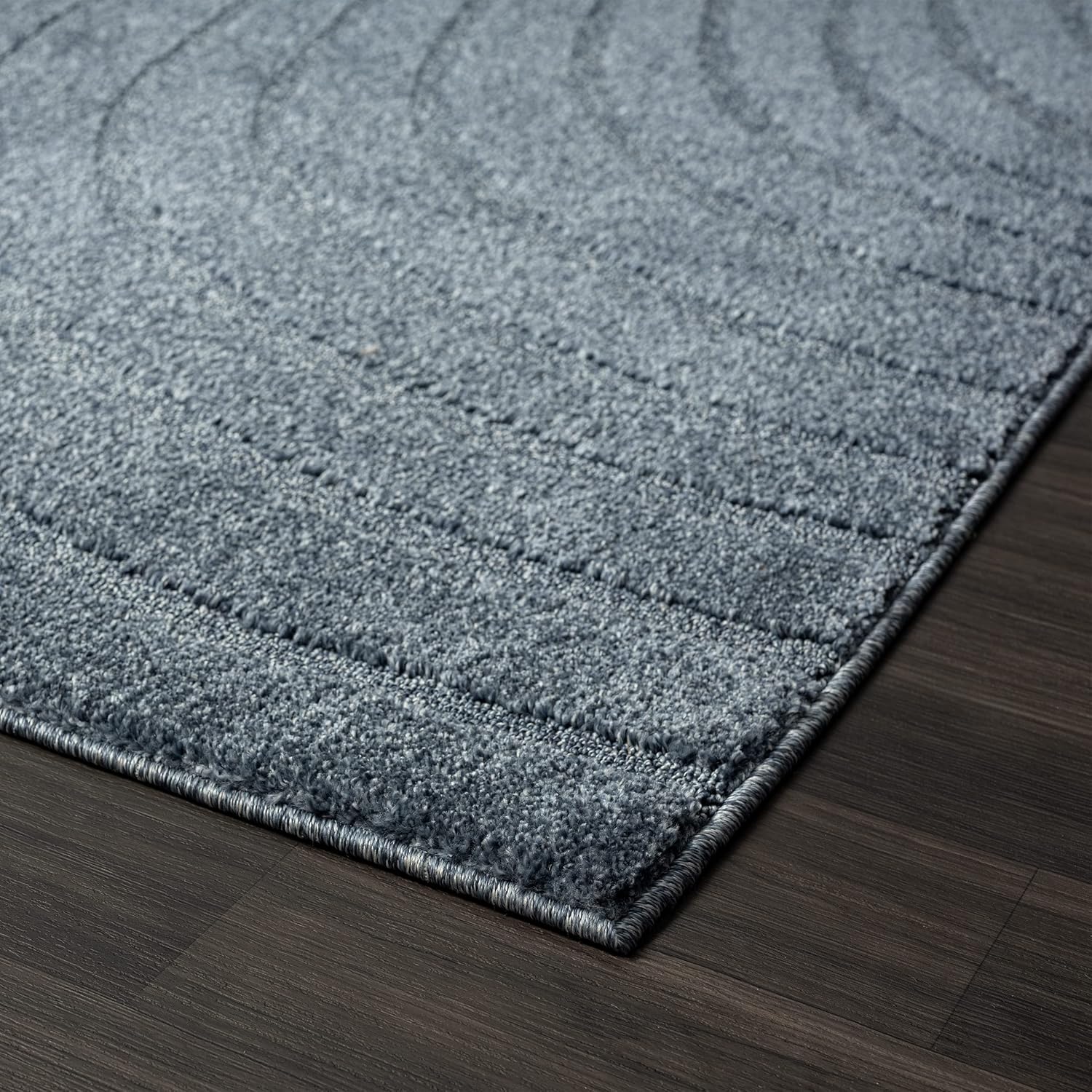 LUXE WEAVERS Alfombra moderna geométrica ondulada azul 9×12