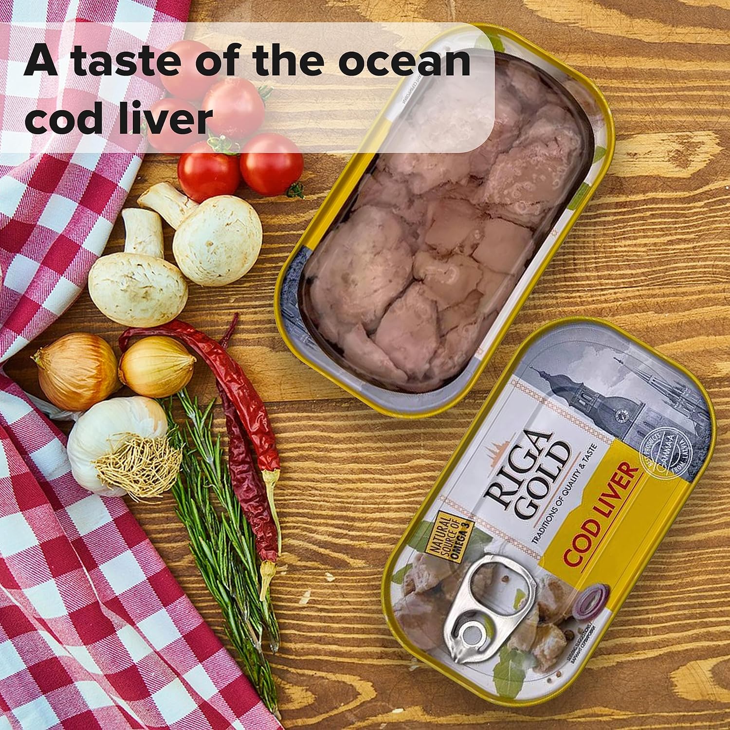 Riga Gold Hígado de bacalao en aceite propio 4.27 oz 121g de Islandia (paquete 6)