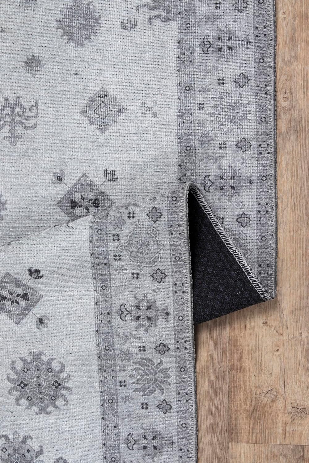 Adiva Rugs Alfombra lavable a máquina con parte trasera antideslizante para sala de estar, dormitorio, cuarto de baño, cocina, impresión vintage