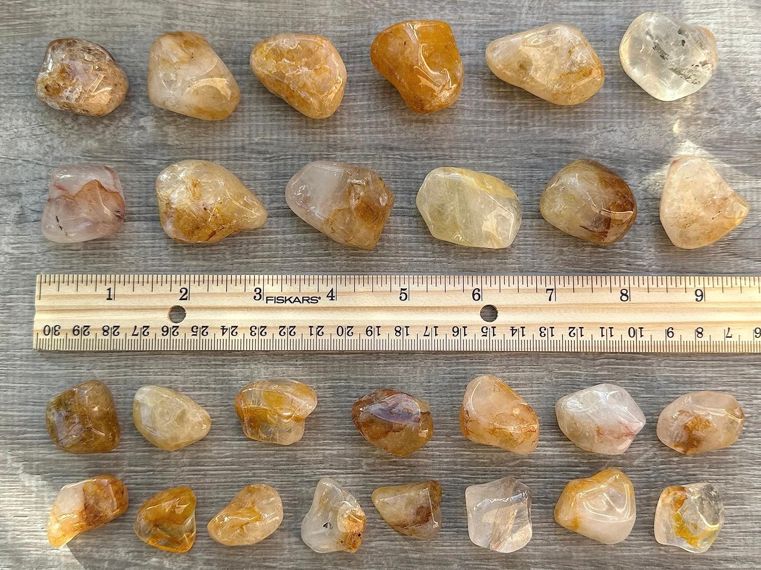 GAF TREASURES Piedras pulidas de cuarzo curandero dorado de 12 libra, piedra preciosa de cuarzo curandero dorado natural pulida, cristales curativos