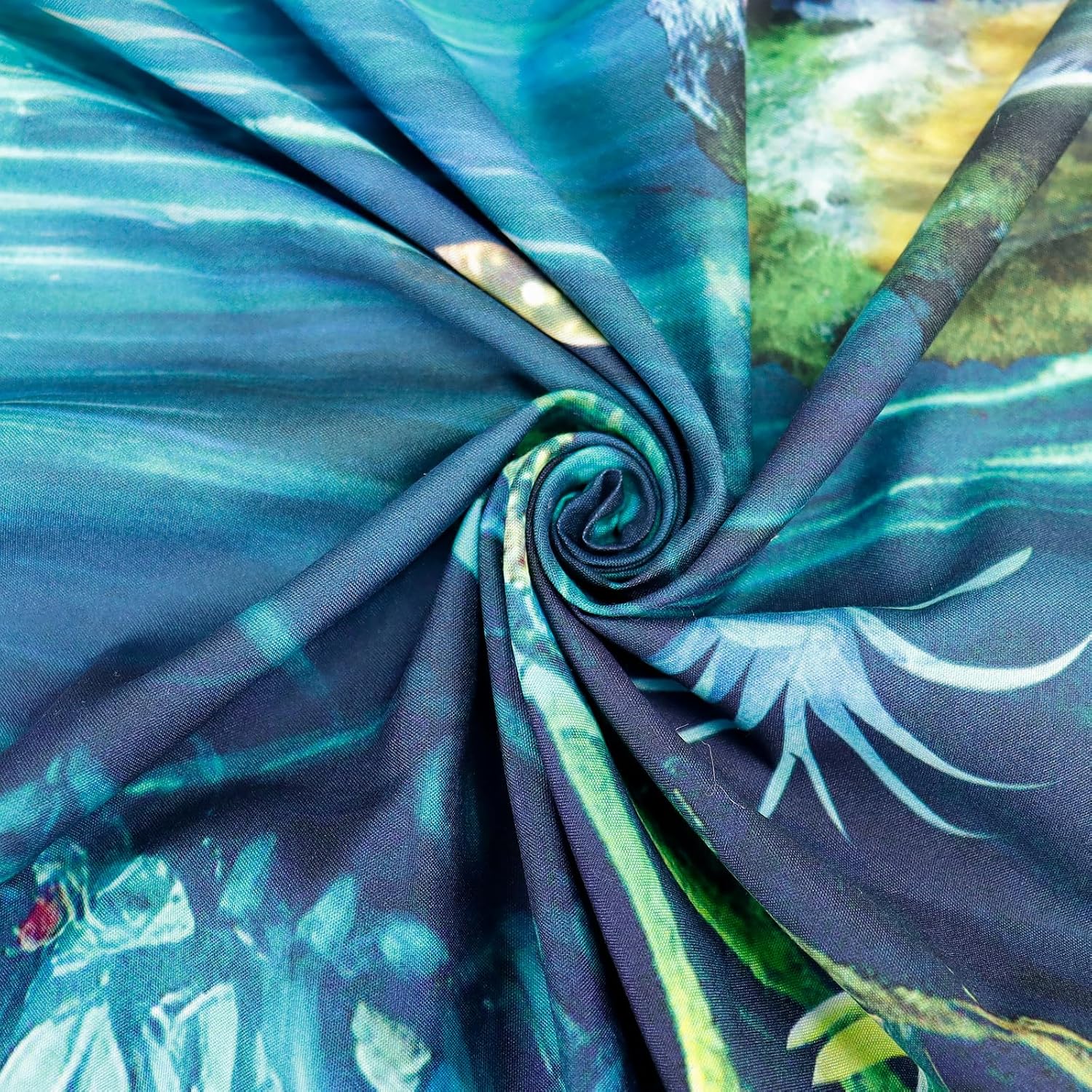 Generleo Tapiz de bosque con diseño de hongos, flores, galaxia, cascada, colorido, floral, plantas, tapiz de pared, tapiz estético de fantasía,