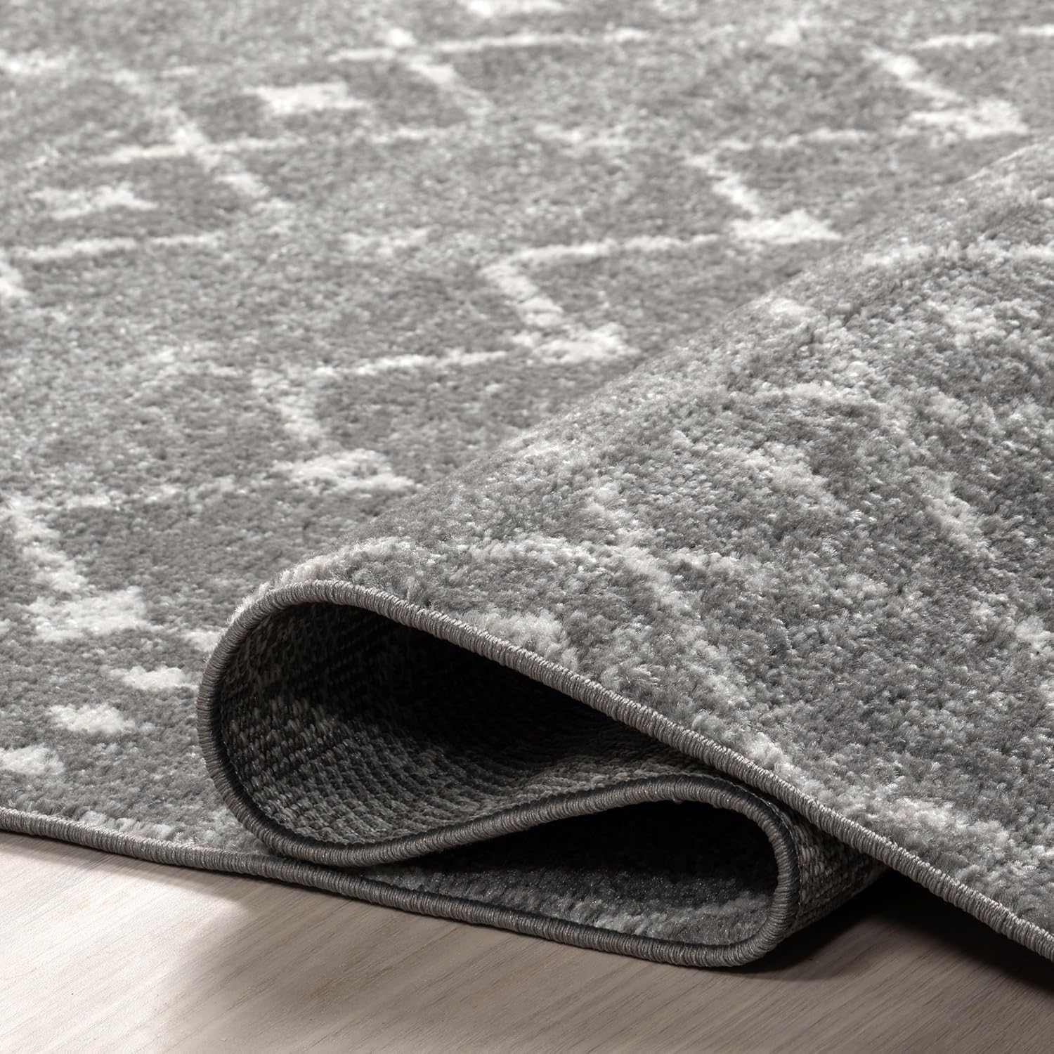 nuLOOM – Alfombra marroquí Blythe Area, 244 cm, cuadrada, gris oscuro