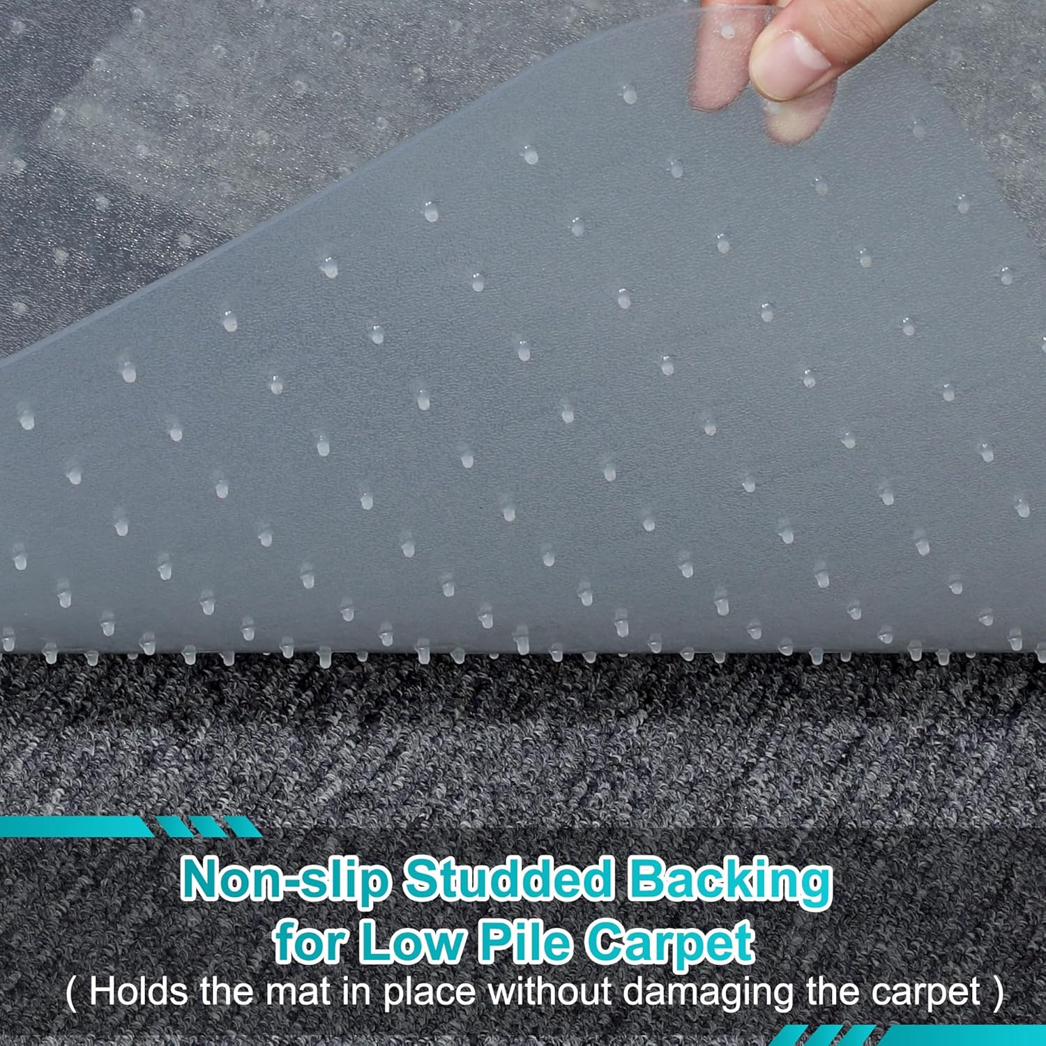 Tapete para silla de oficina para suelos alfombrados, 30 x 48 pulgadas, tapete transparente para silla de escritorio para suelos bajos y sin