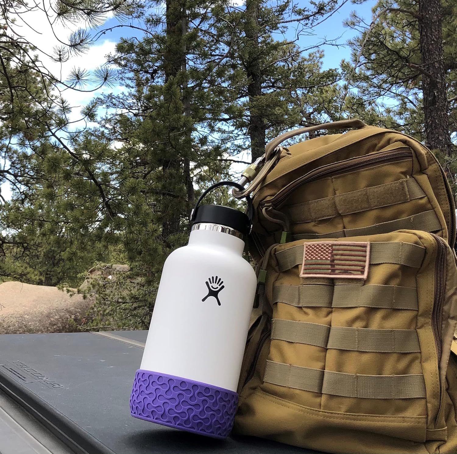 Funda protectora de silicona para botella de agua Hydroflask 2.0 de 64 onzas Hydro Flask. Antideslizante evita sonidos, abolladuras y abolladuras.