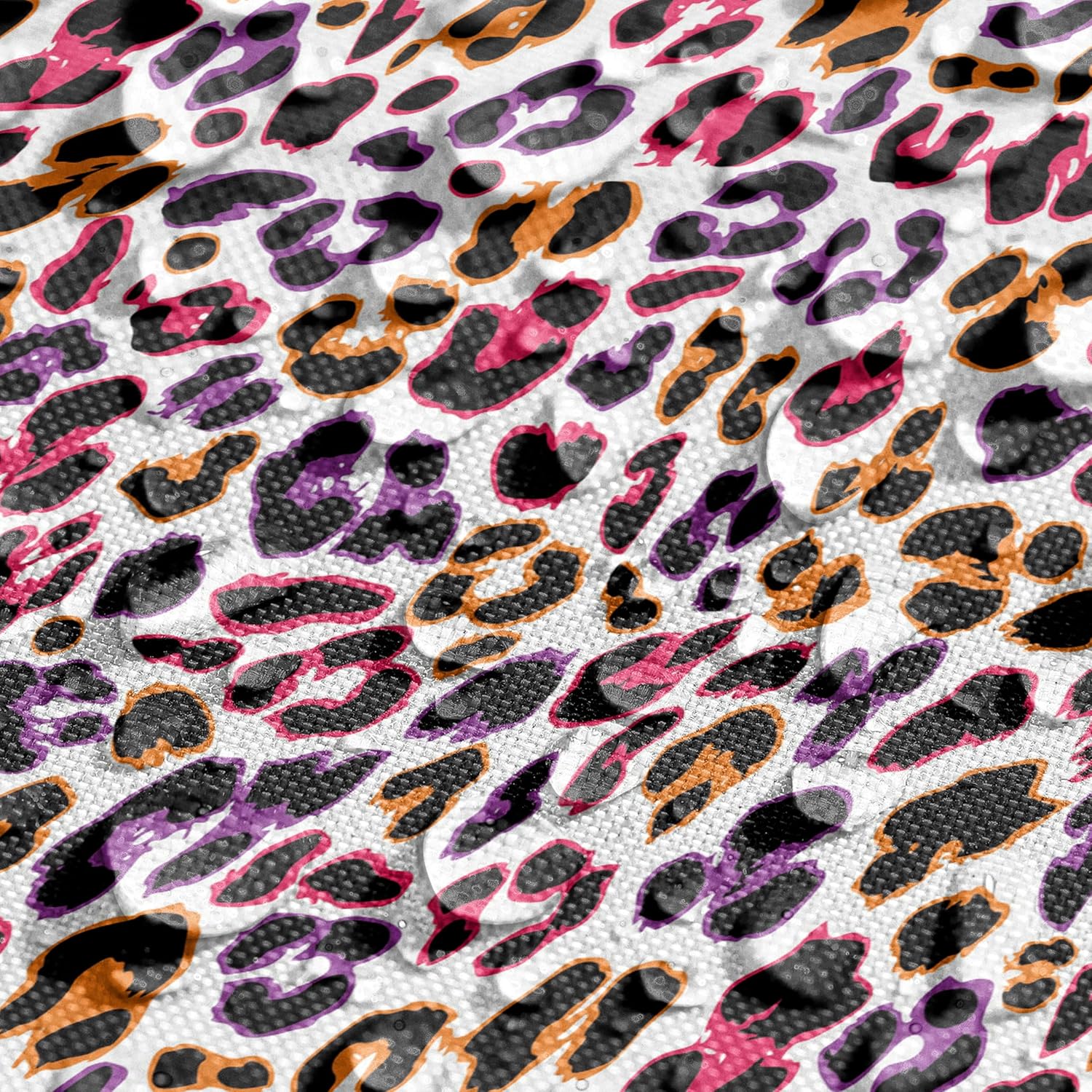 Ambesonne Camino de mesa africano y manteles individuales, diseño de piel de leopardo con patrón abstracto de camuflaje de animales de sabana, juego