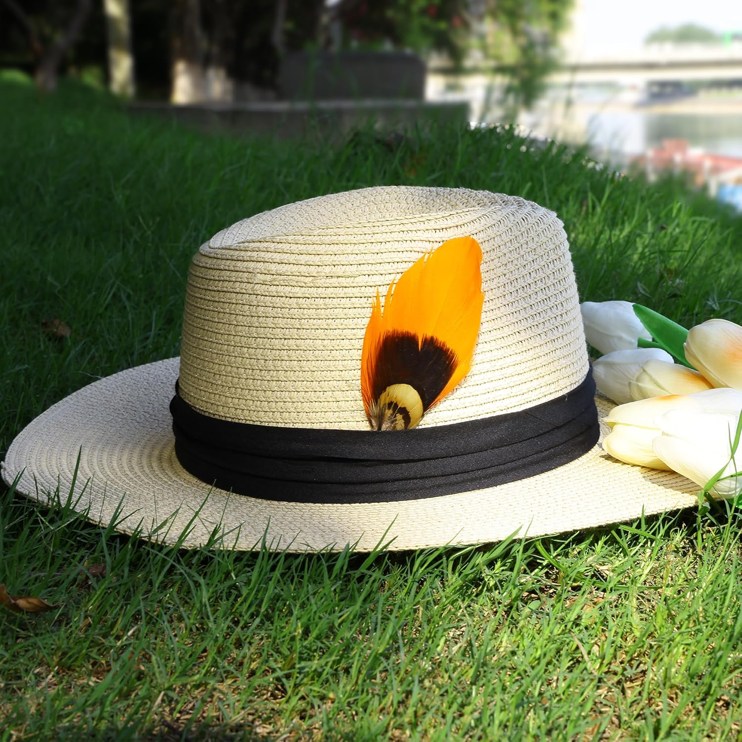 Plumas de sombrero 20 estilos surtidos de plumas para sombreros Fedora, accesorios coloridos de plumas reales para hombres y mujeres
