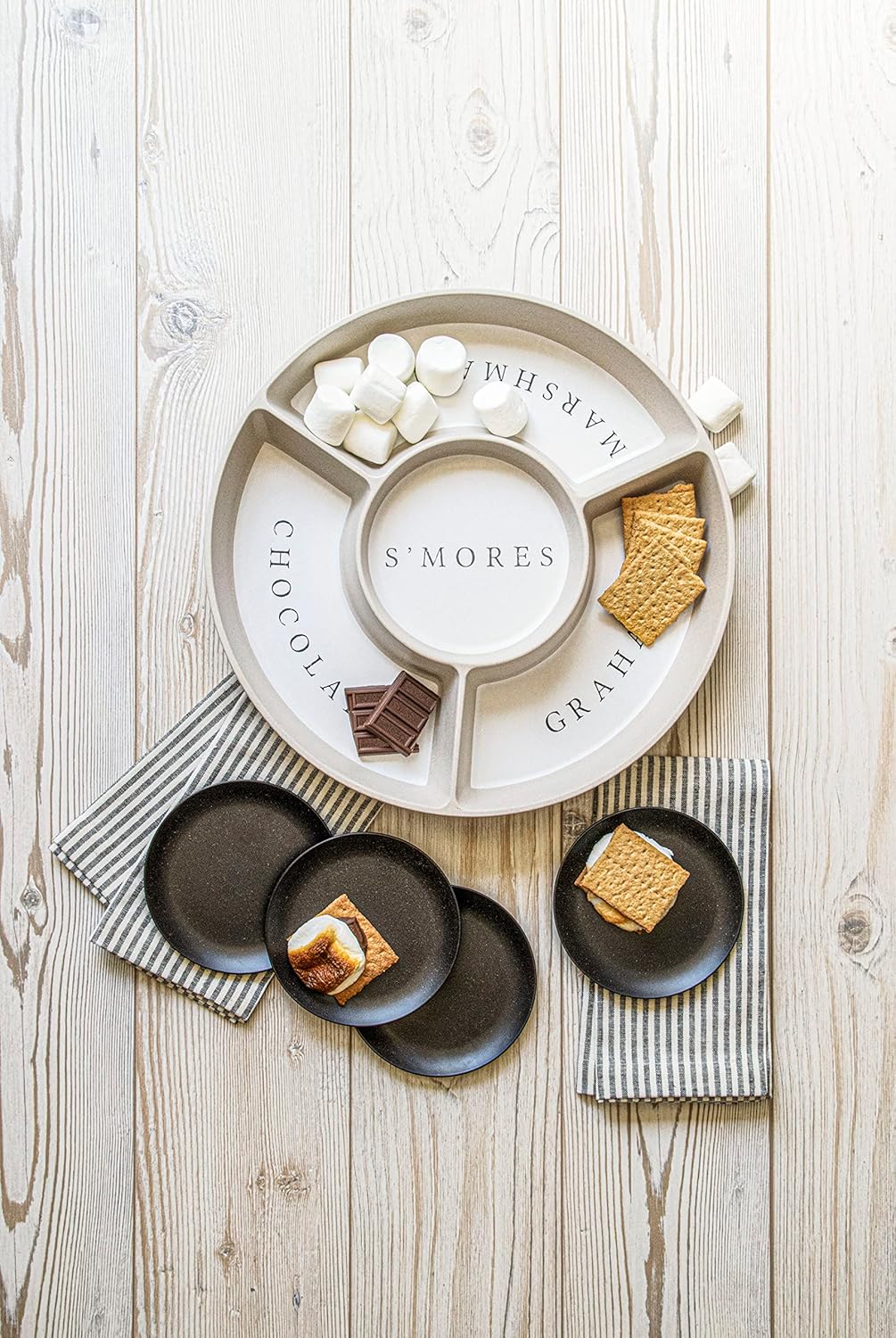 S’mores to-Go – Juego de 6 piezas S’Mores, 15 pulgadas, marrón y negro
