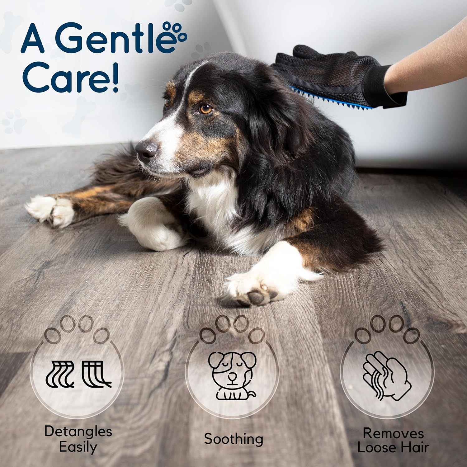 Toalla de baño con capucha para perro, paquete de aseo para perros con toalla de microfibra suave altamente absorbente y par de guantes de limpieza