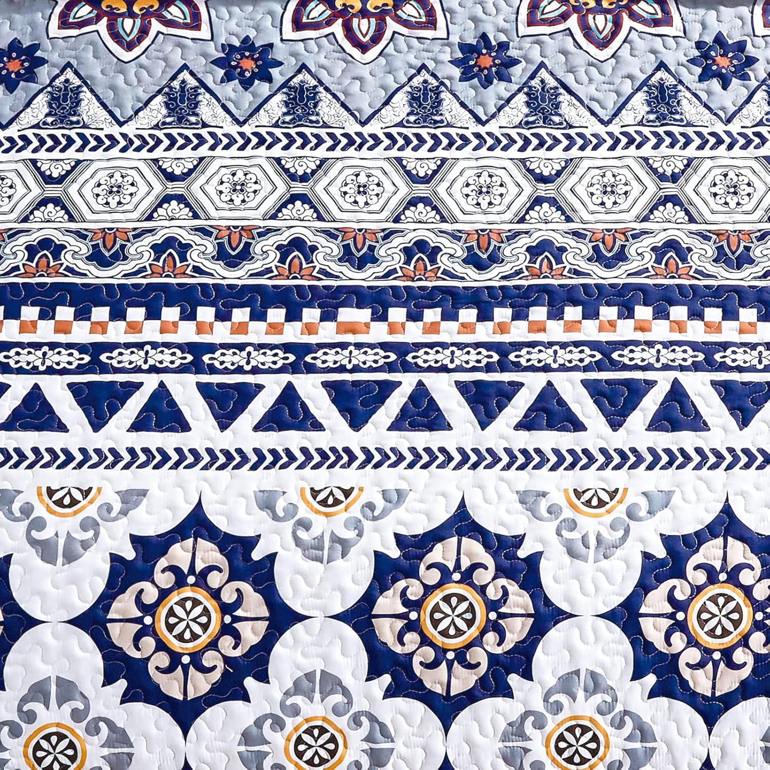 Juego de ropa de cama de lujo de 2 piezas tamaño individual, elegante y reversible, con funda de almohada, colcha a rayas bohemias, colcha de