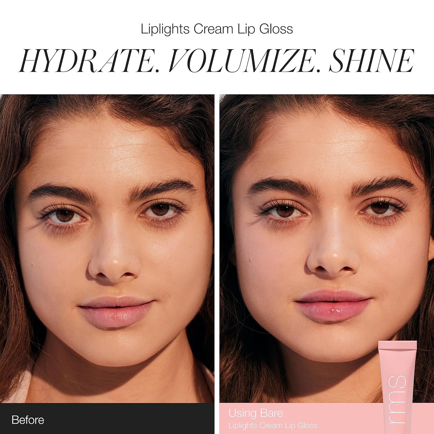 RMS Beauty Liplights Cream Lip Gloss – Lip Plumper, Lip Balm & Lip Gloss with Jojoba Oil, Hydrating Lip Tint & Lip Plumper Gloss, Tinted Lip Gloss