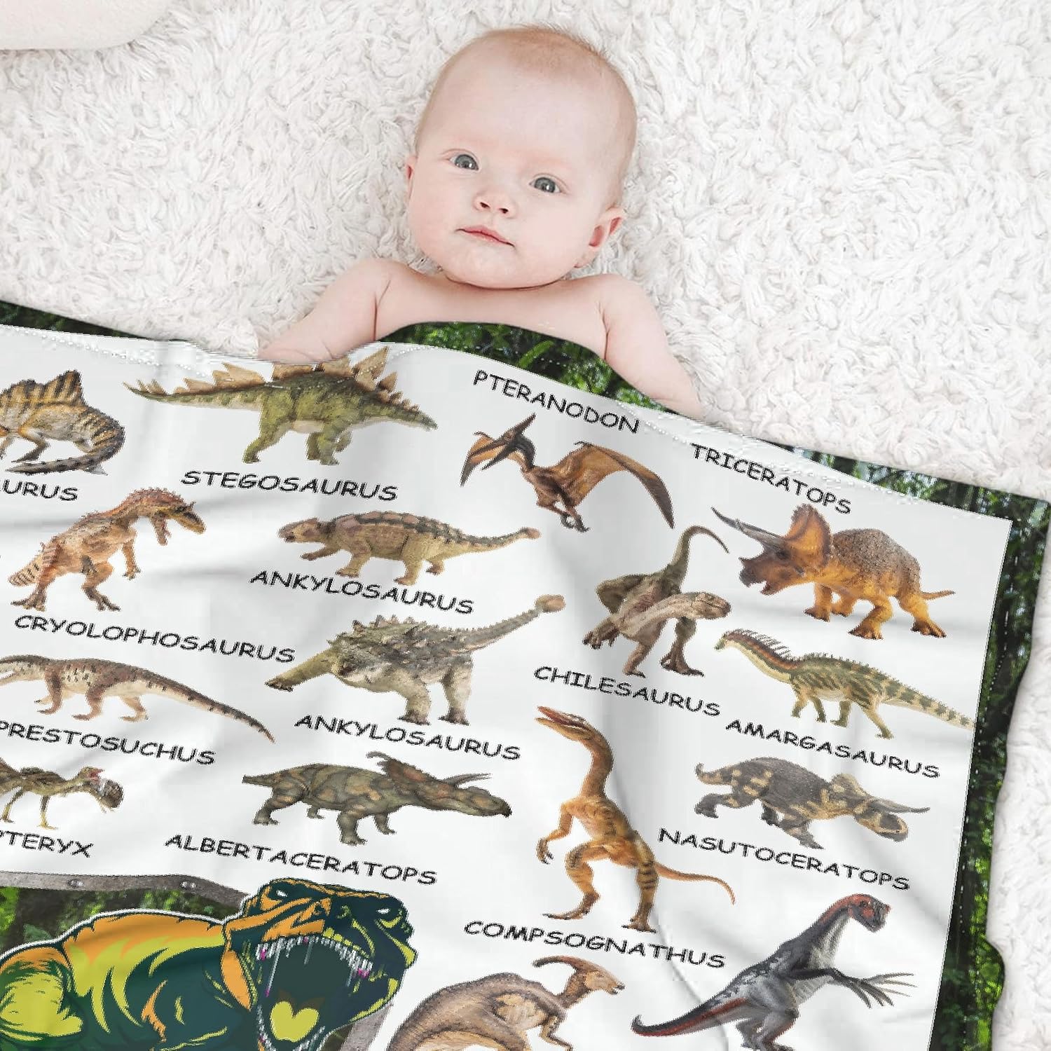 Buyyet Manta de franela de dinosaurio para niño y niña, regalo único, manta de decoración de habitación de dinosaurio para adolescentes y niños,