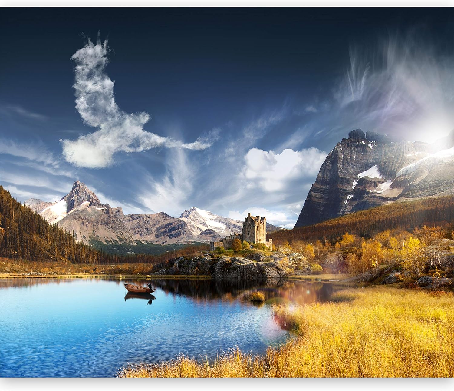 artgeist Wall Mural Landscape 118×91 in – XXL Non-Woven Wallpaper Fleece Wall Decor Photo Print Picture Image Design Home Decoration Nature Lake