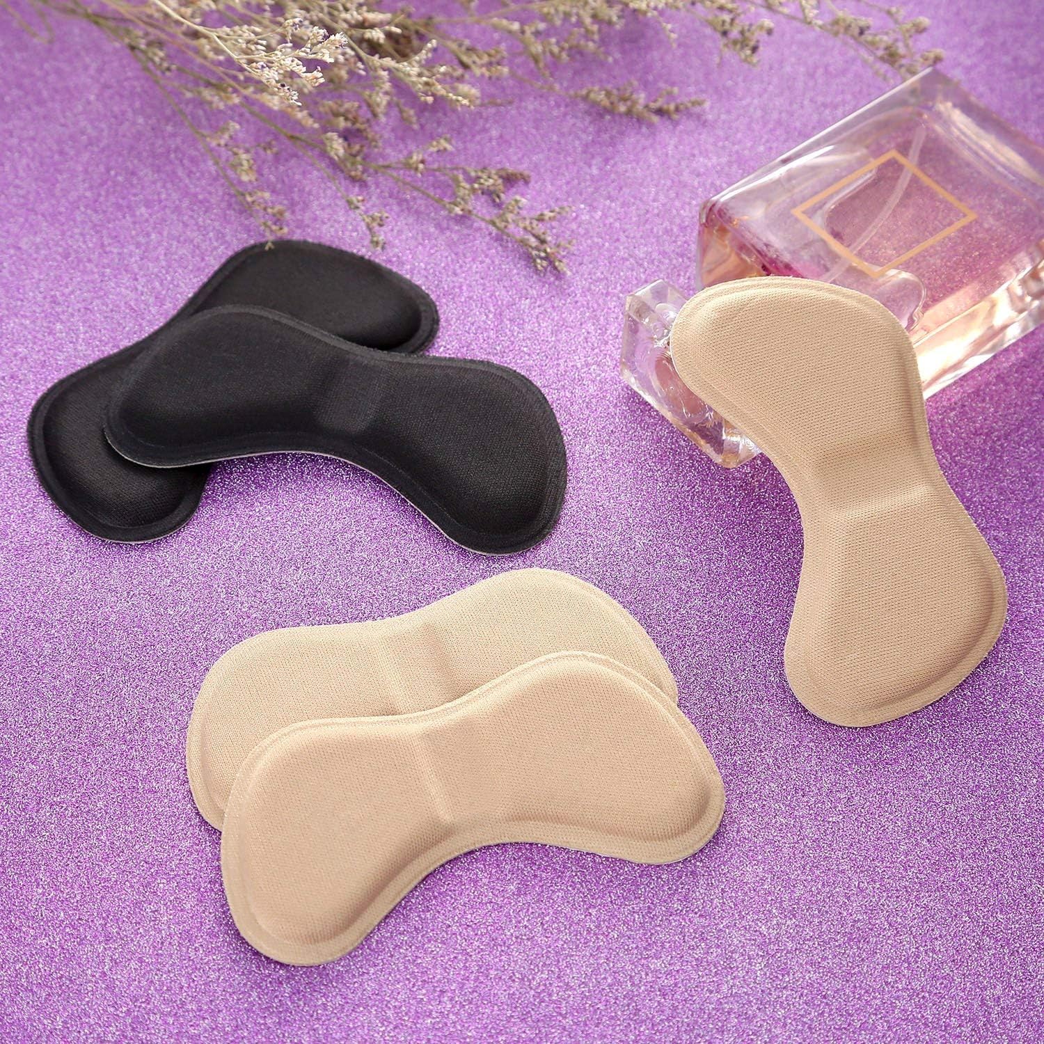 Calcomanías para el talón, plantillas de talón para mejorar el ajuste y la comodidad del zapato (3 negros y 3 beige)