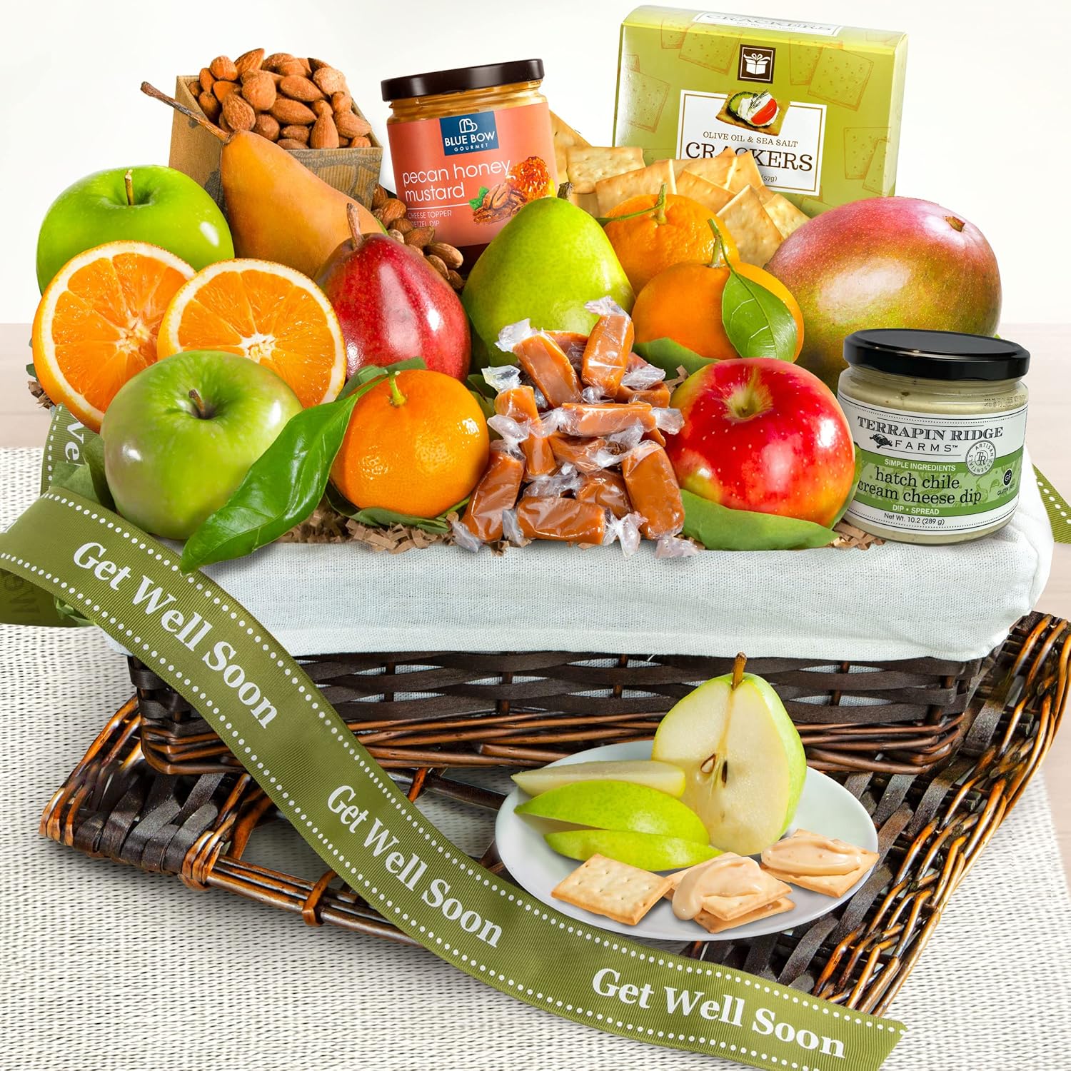 A Gift Inside Cesta de regalo de frutas de lujo Get Well Soon