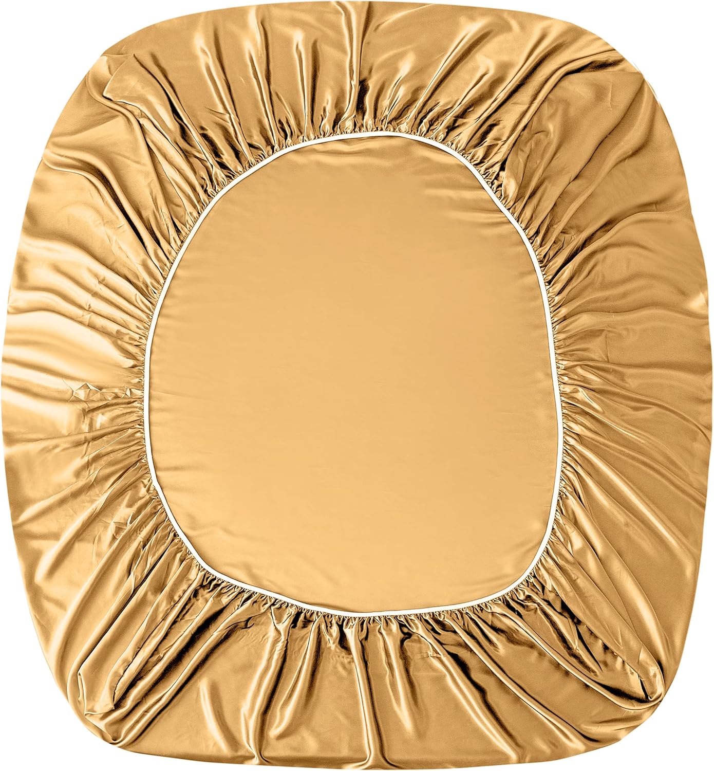 Juego de sábanas de satén King de 4 piezas, suave y sedoso, sábanas de satén dorado camello juego de sábanas refrescantes y de lujo (1 sábana bajera