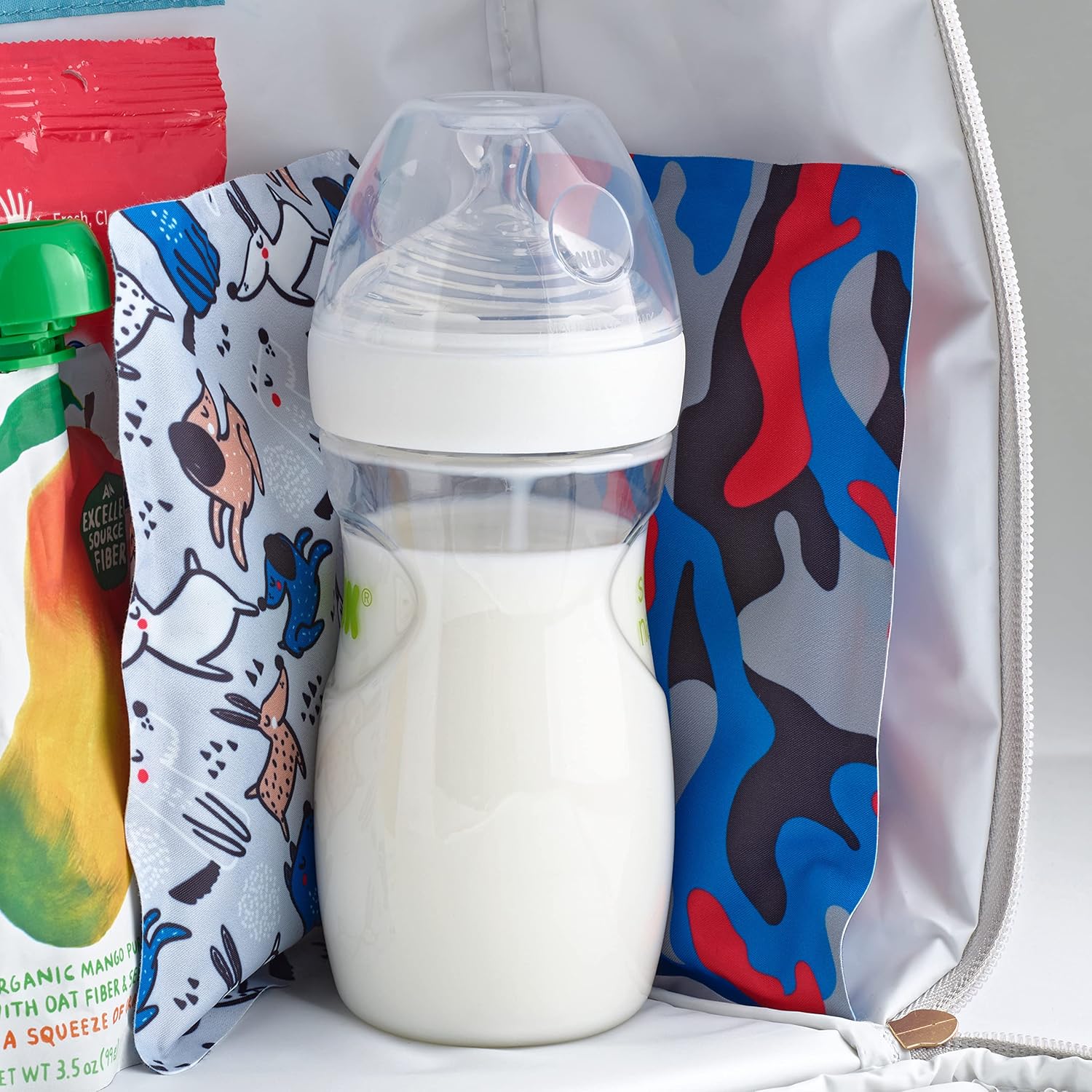 Cool Coolers by Fit & Fresh – Paquete de 2 paquetes de hielo suave, de nailon elástico flexible, reutilizables, para loncheras y enfriadores, perros