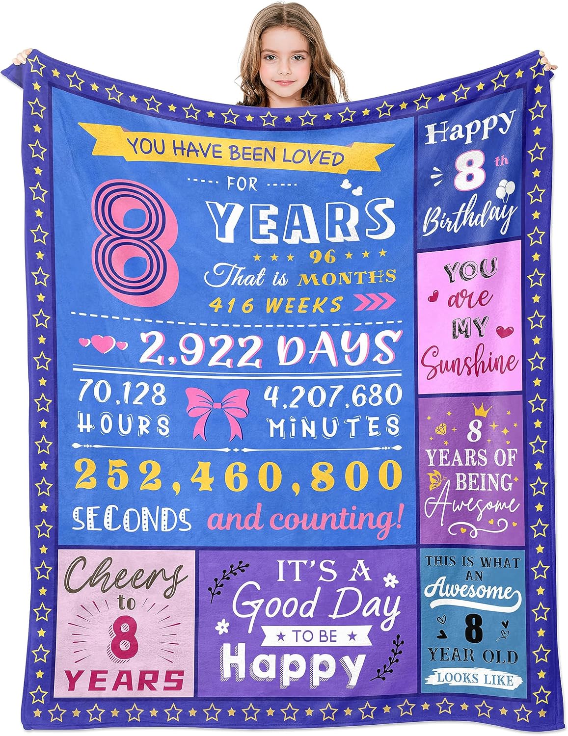 Paihvcn Regalo de cumpleaños para niña de 8 años, decoraciones de cumpleaños 8 para niñas, regalos de cumpleaños para niñas de 8 años, regalo de