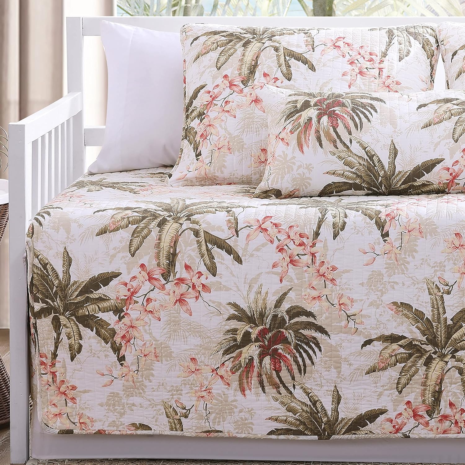 Tommy Bahama – Juego de sofá cama, ropa de cama de algodón con fundas de almohada y fundas de almohada a juego, decoración ligera para el hogar para
