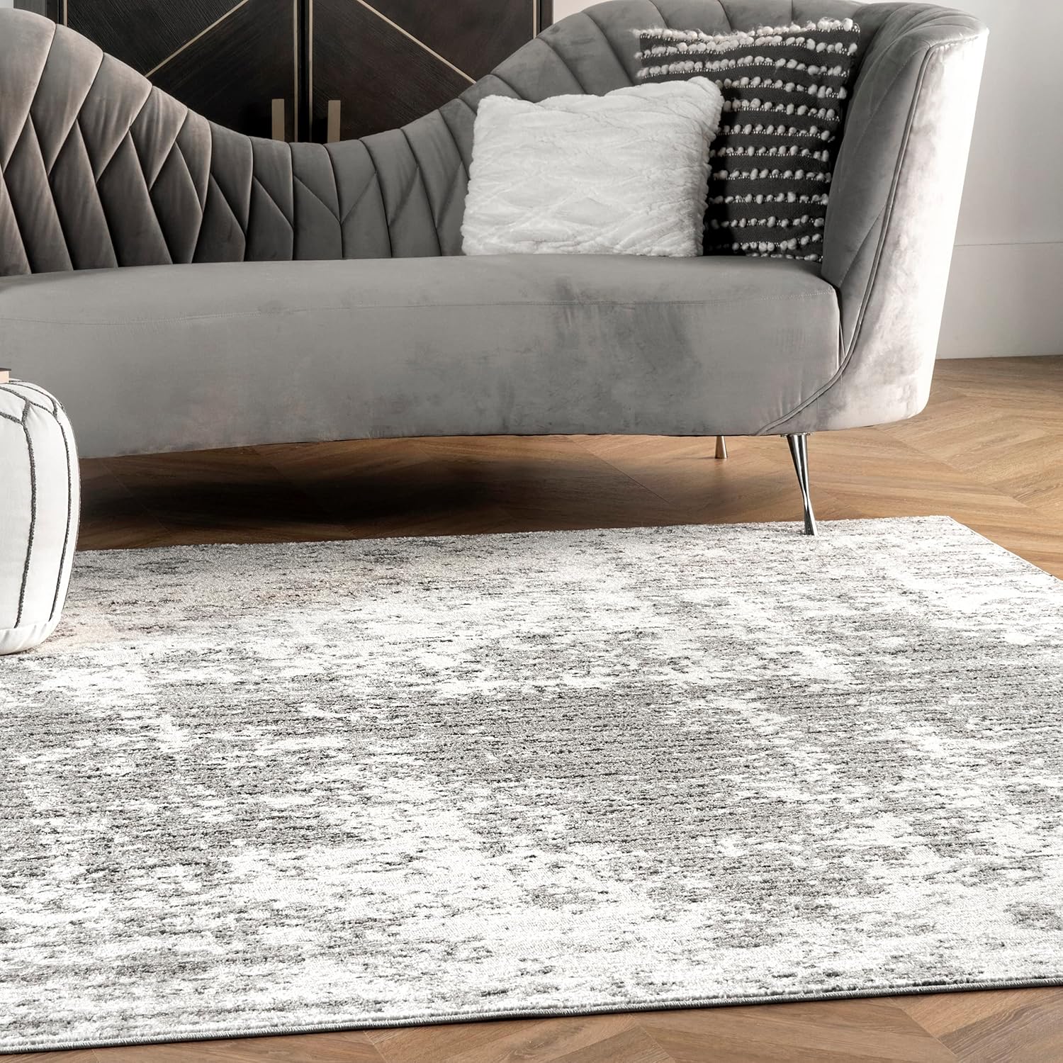 nuLOOM Deedra – Tapete de pasillo abstracto moderno – 2pies 8pulgadas x 20pies, gris