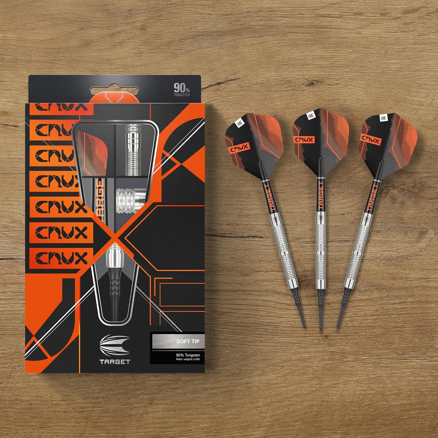 Target Darts Crux 11 – Juego de dardos de punta suave (90 % tungsteno)