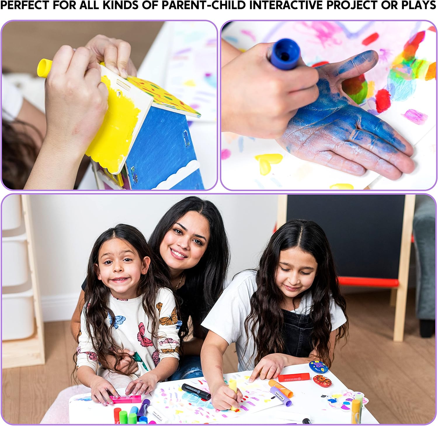 JOYIN 36 barras de pintura de témpera lavables surtidas, de secado rápido y sin ensuciar, para proyectos de artes y manualidades, regalos de Pascua