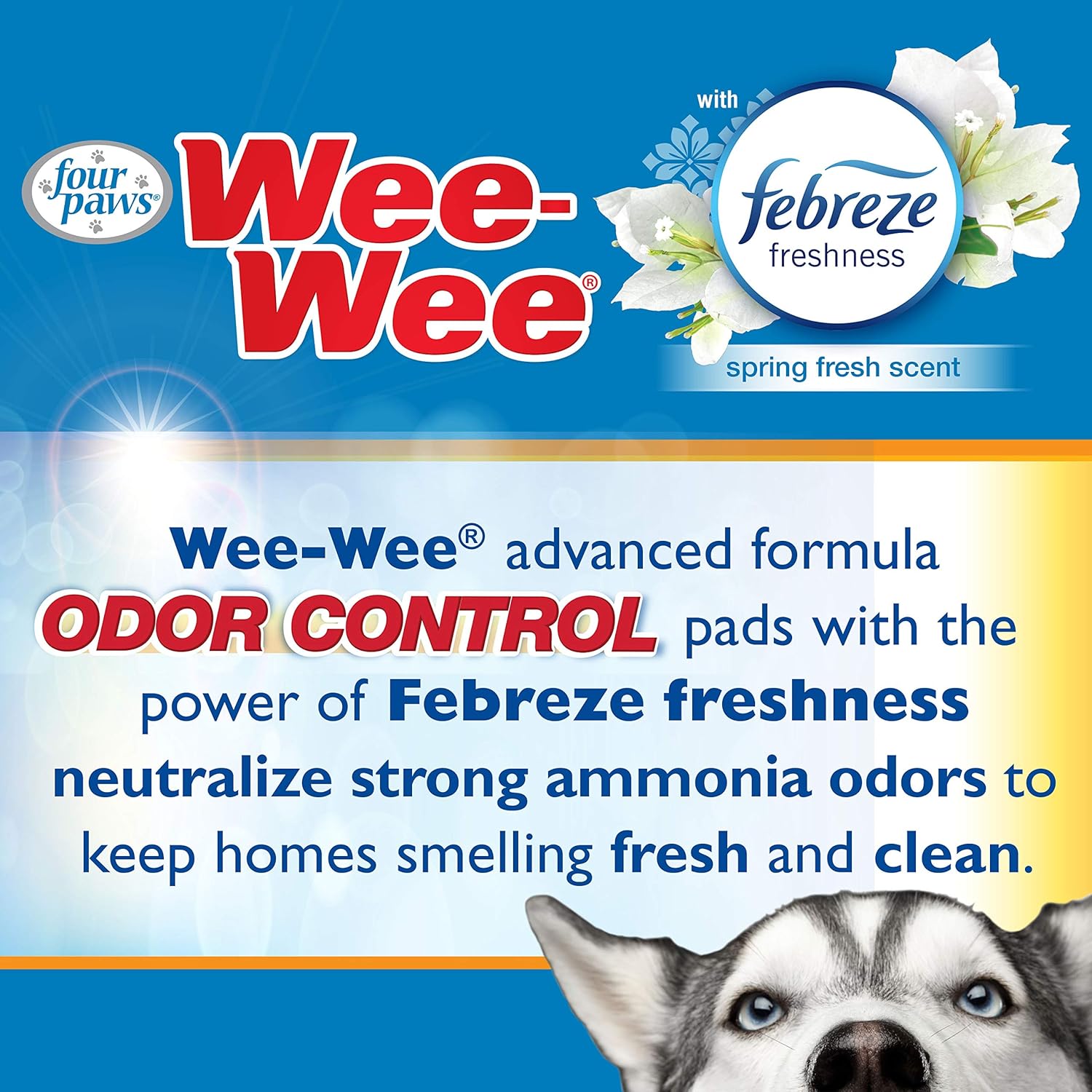 Four Paws Wee-Wee – Control de olores con Febreze Freshness – Almohadillas para orina XL para perros – Almohadillas para perros y cachorros para