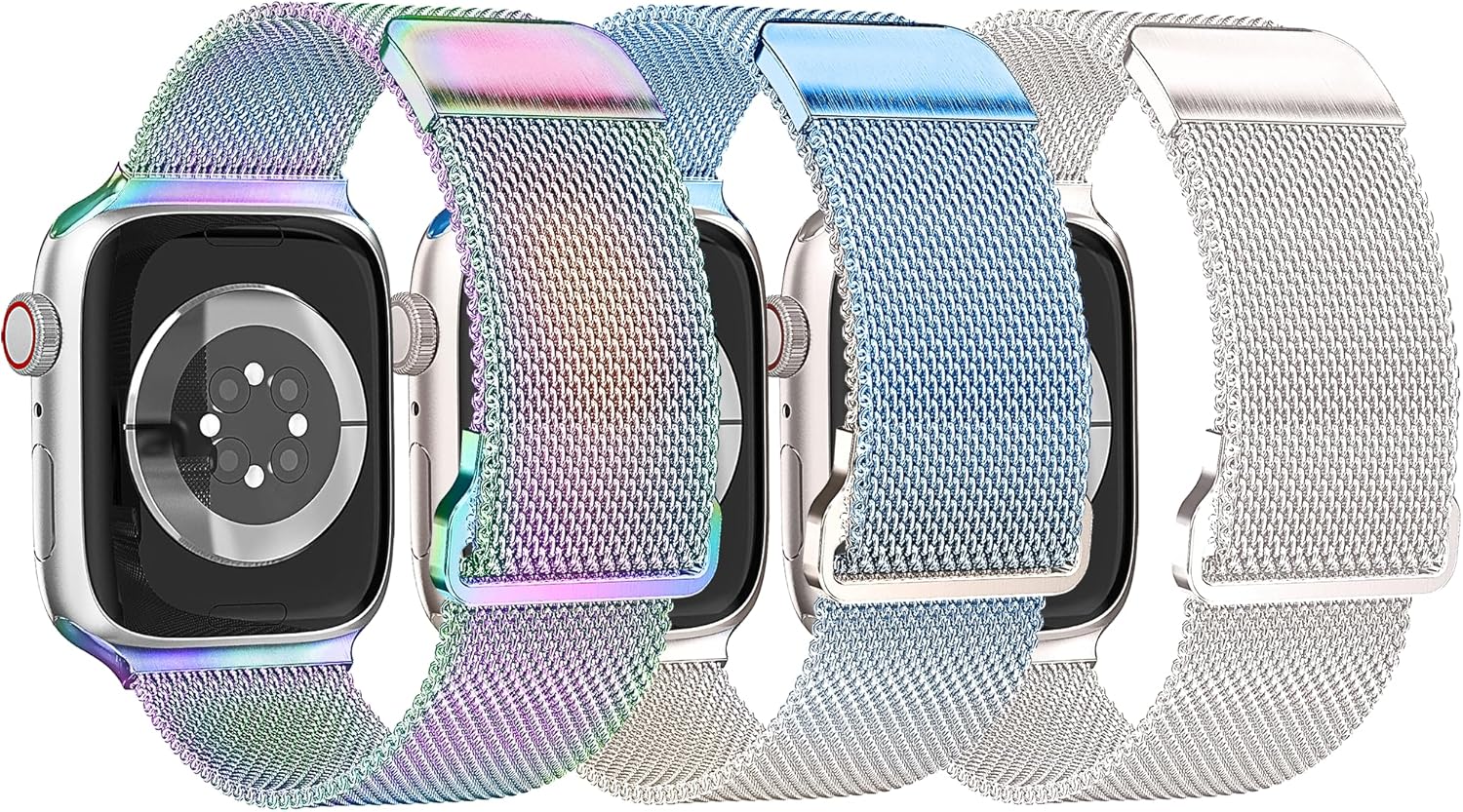 Paquete de 3 correas compatibles con Apple Watch de 1.496 pulgadas, 1.575 pulgadas, 1.614 pulgadas, 1.654 pulgadas, 1.732 pulgadas, 1.772 pulgadas,