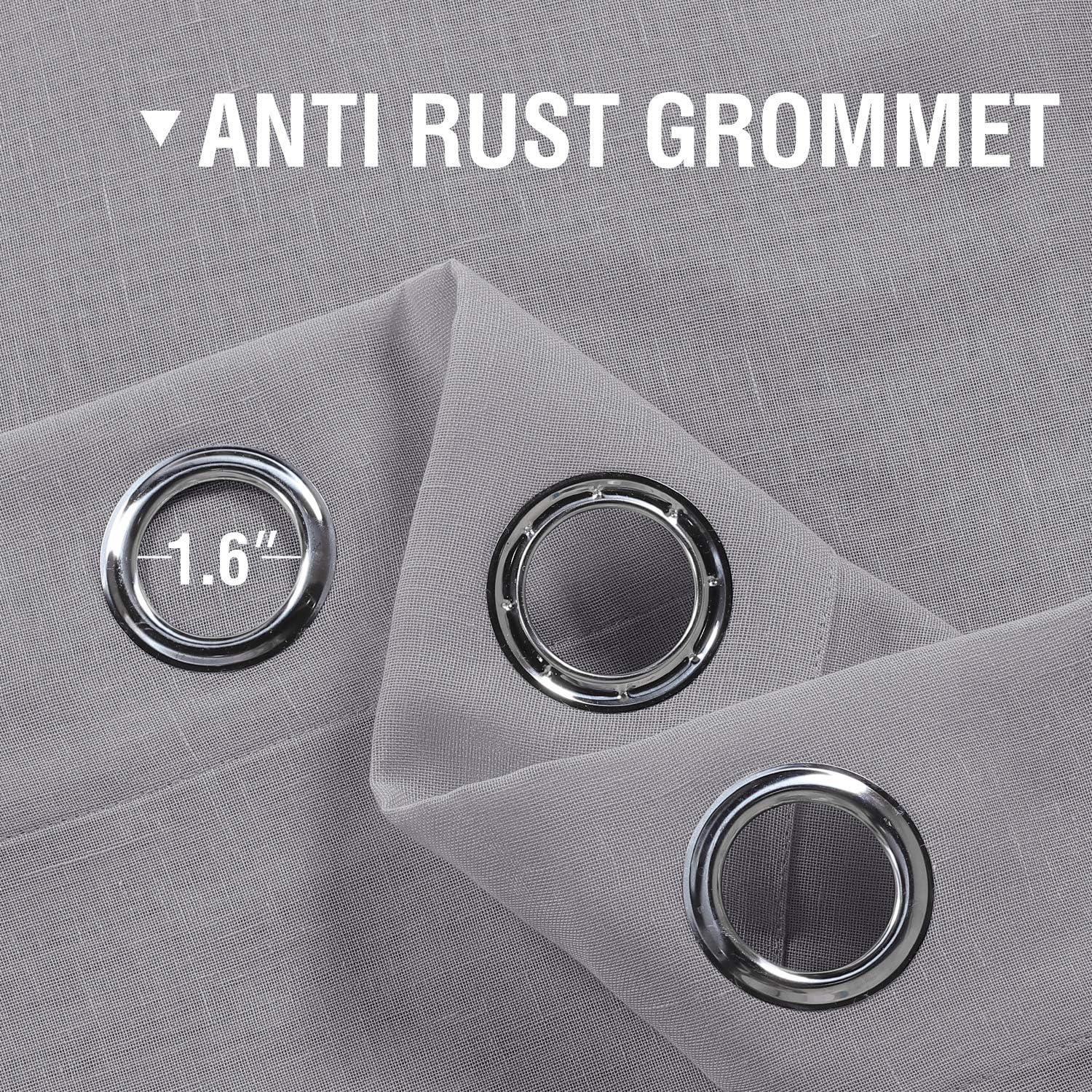 H.VERSAILTEX – Cortinas elegantes de mezcla de lino, protección de privacidad, 2 paneles de ventana con ojales plateados para dormitorio o sala de