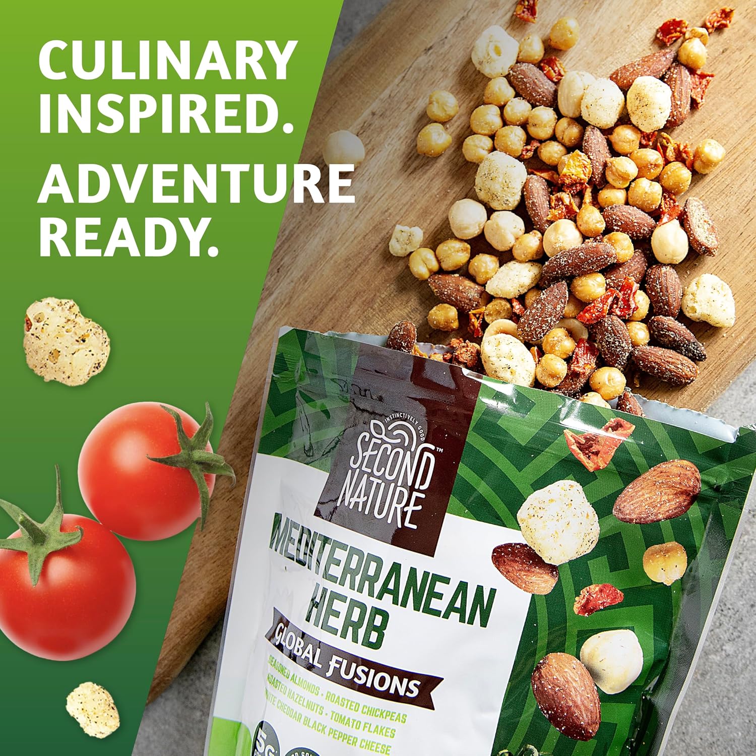 Second Nature Snacks Mediterranean Herb Global Fusions Mix – Bolsa de 10 onzas (paquete de 6)