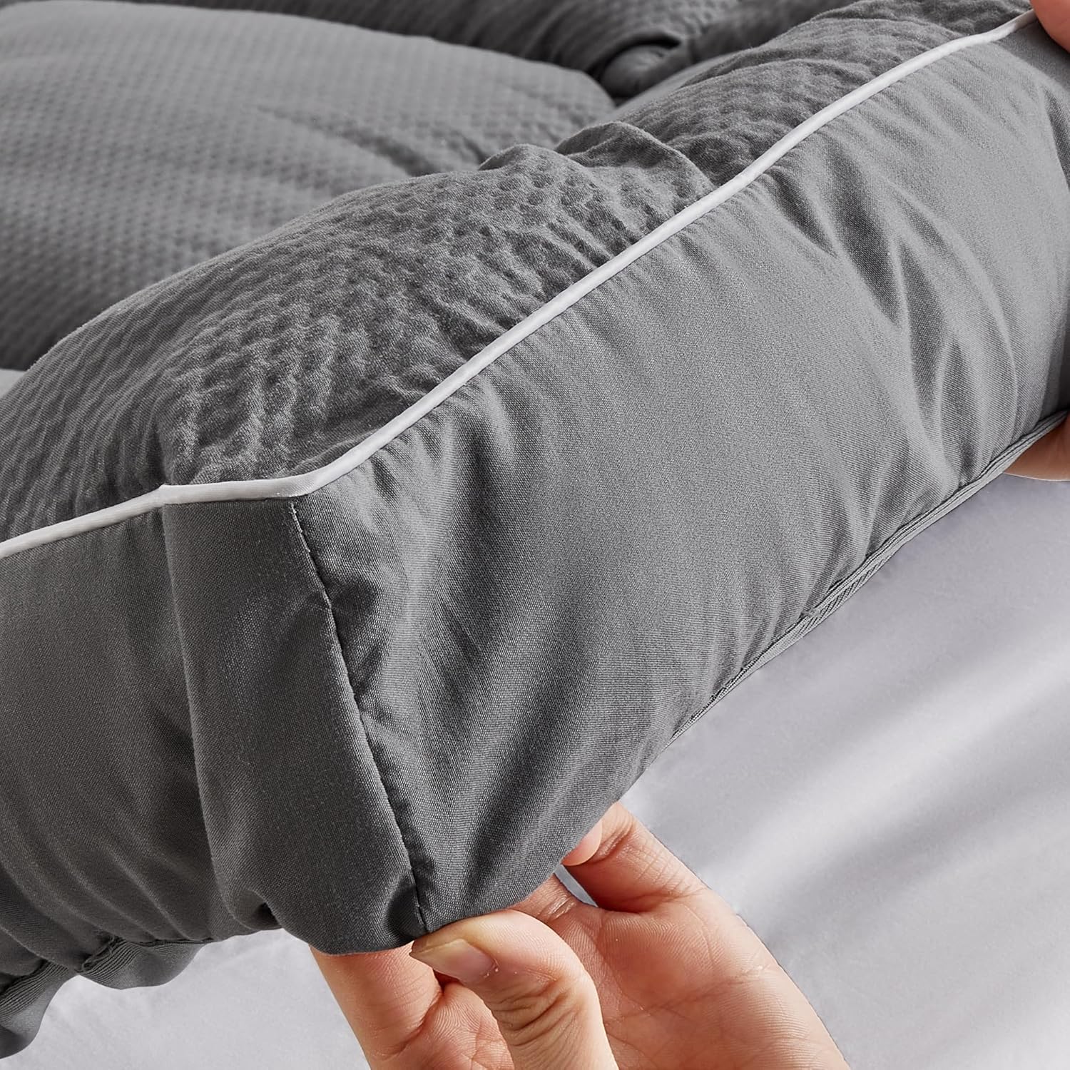 Cubrecolchón con parte superior de almohada, ultra grueso, esponjoso, suave, acolchado, transpirable, sin ruido, calidad de hotel con relleno