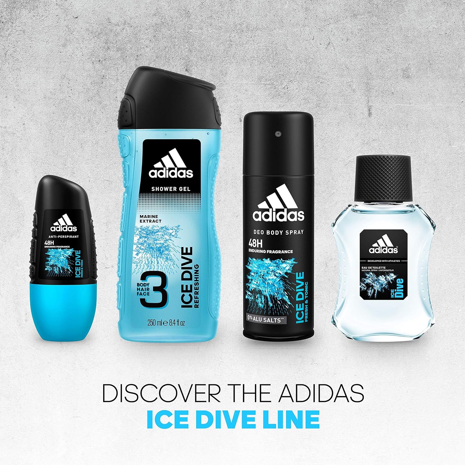 Adidas Gel de ducha Ice Dive, 13.3 onzas