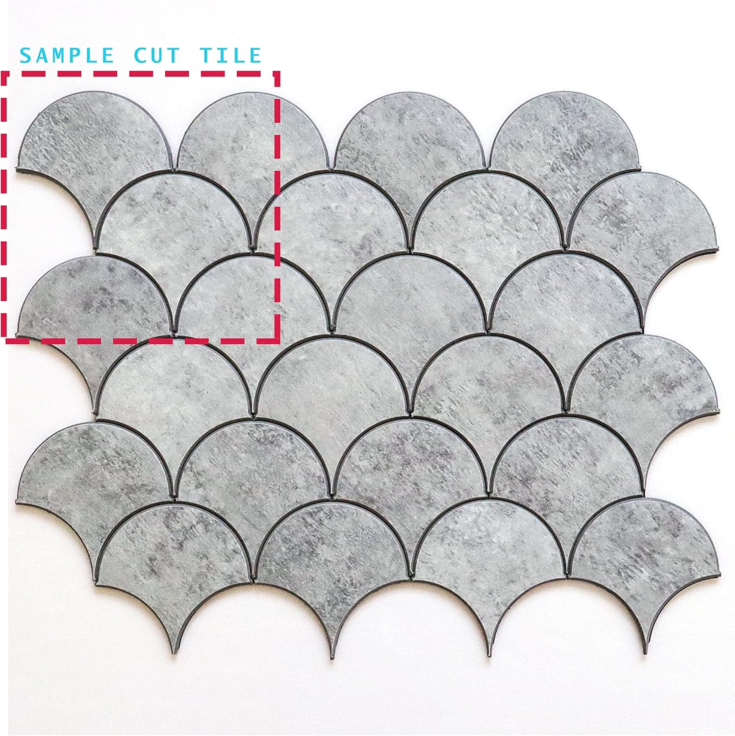 Avant Decor  Escala de pescado compuesto de piedra  Azulejos de cocina para despegar y pegar  Azulejos de pared para pegar  Fácil instalación  5 x 5