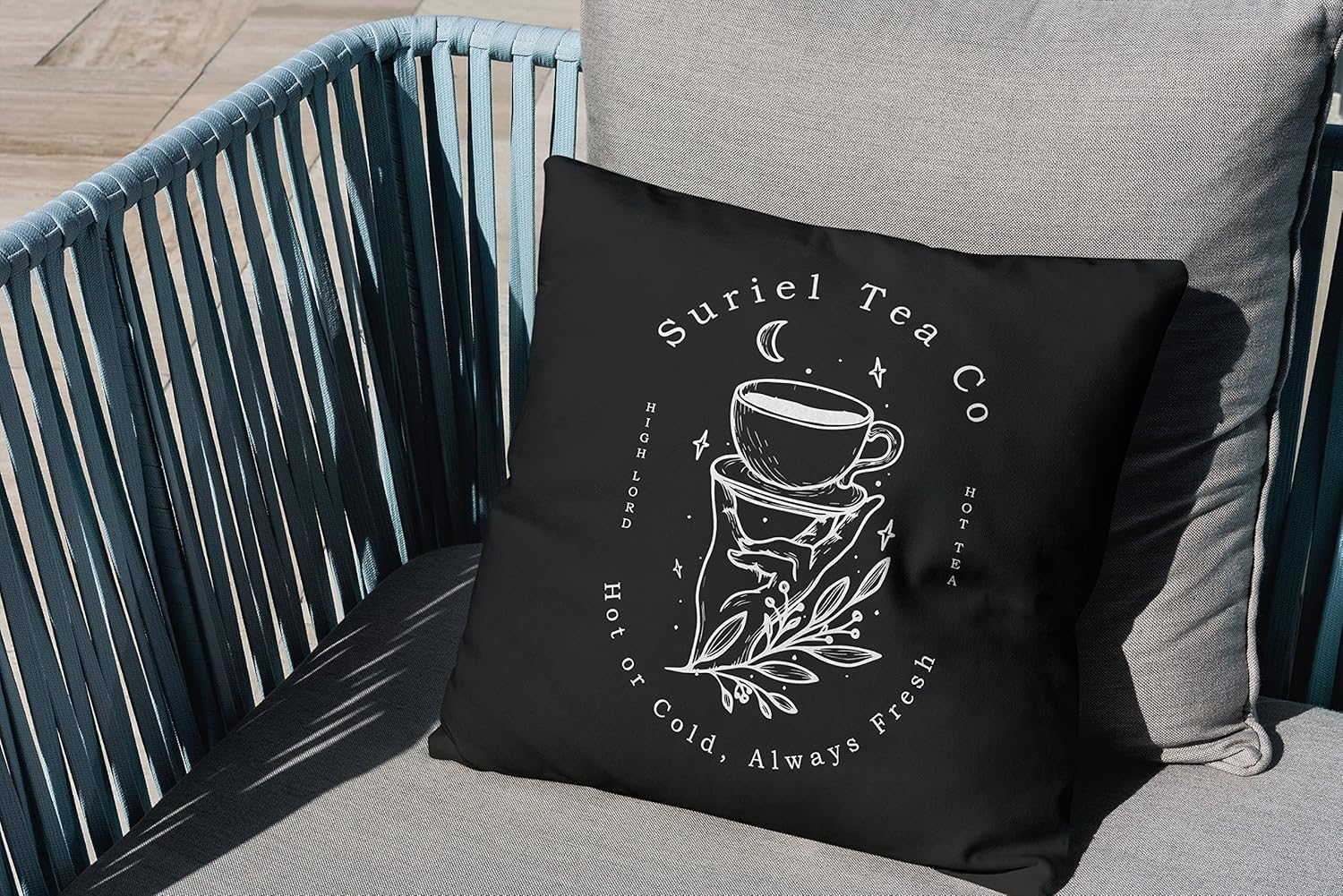 ACOTAR Gift Suriel Tea Co – Funda de almohada de 18 x 18 pulgadas, una corte de espinas y rosas, funda de cojín decorativa para biblioteca, hogar,