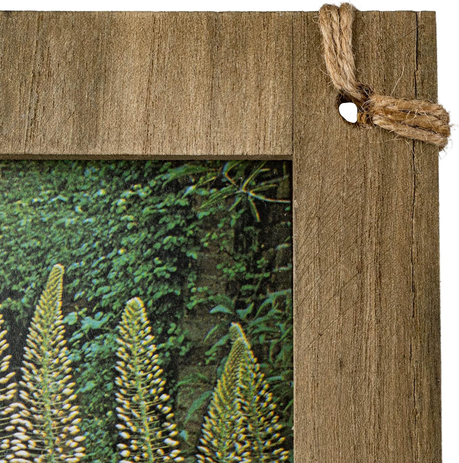 Foreside Home and Garden Home & Garden Esquinas de yute 4×6 Marco de fotos de madera natural, MDF, yute y vidrio