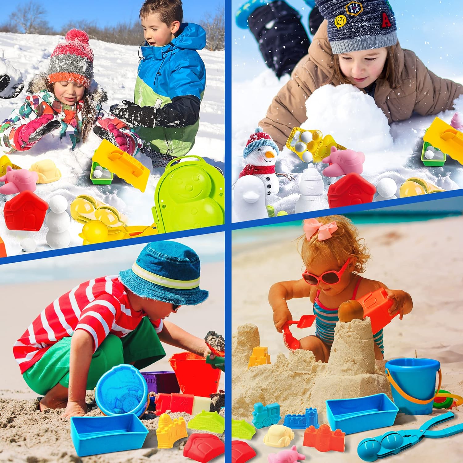 JOY SPOT! 20 herramientas para hacer bolas de nieve, juguetes de nieve para niños y adultos, kit de juego de bolas de nieve, juguetes al aire libre