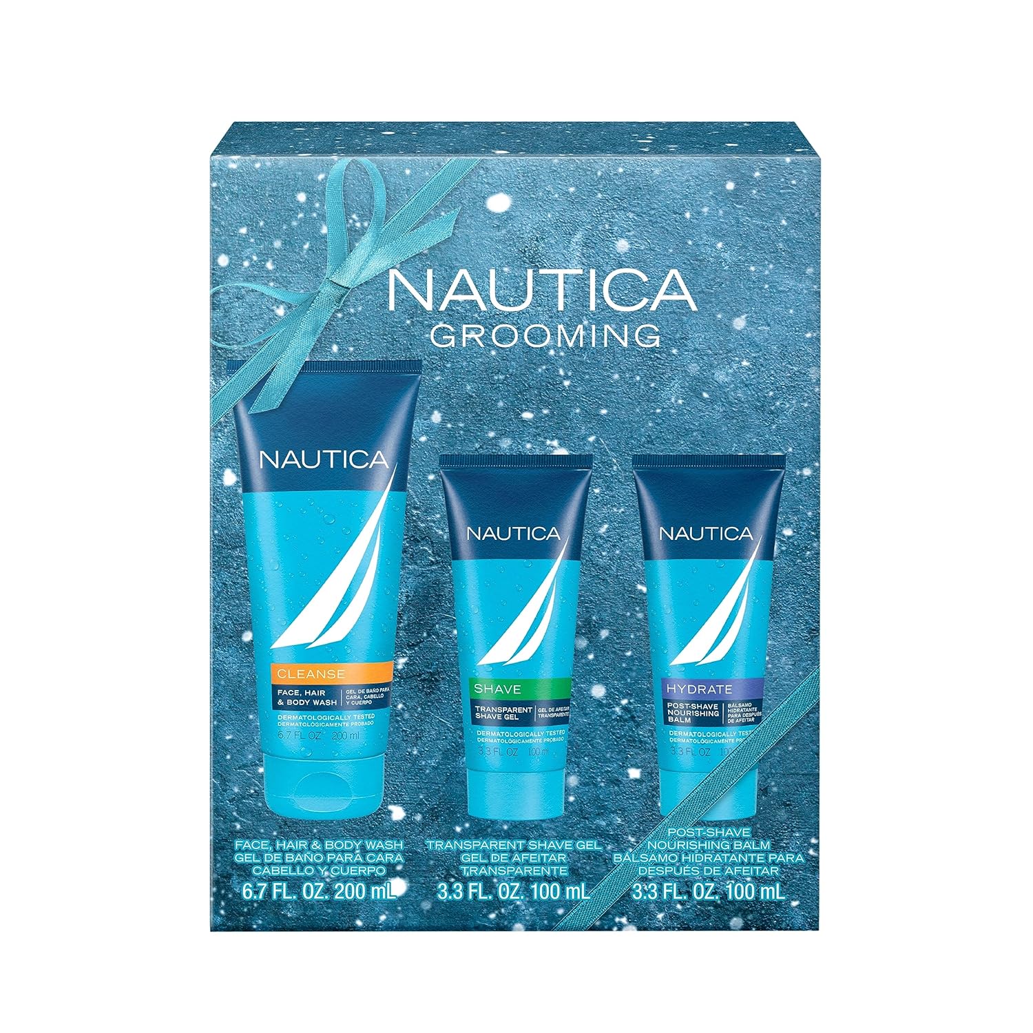 Nautica Grooming – Juego de regalo navideño de 3 piezas para hombre