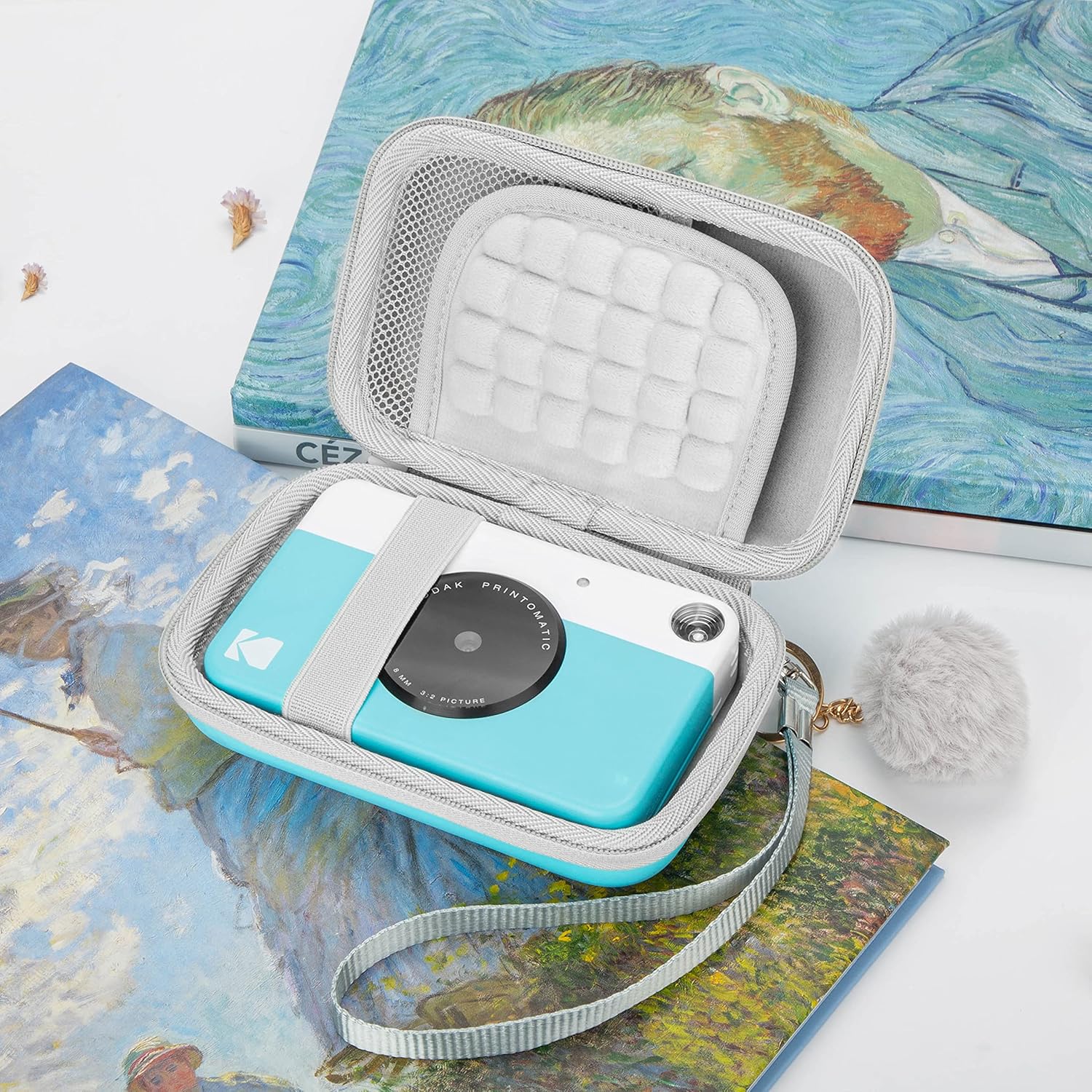 Yinke Funda para impresora fotográfica instantánea portátil Kodak PRINTOMATICSmileMini 2 HDSmile, funda protectora de viaje (azul nuevo)