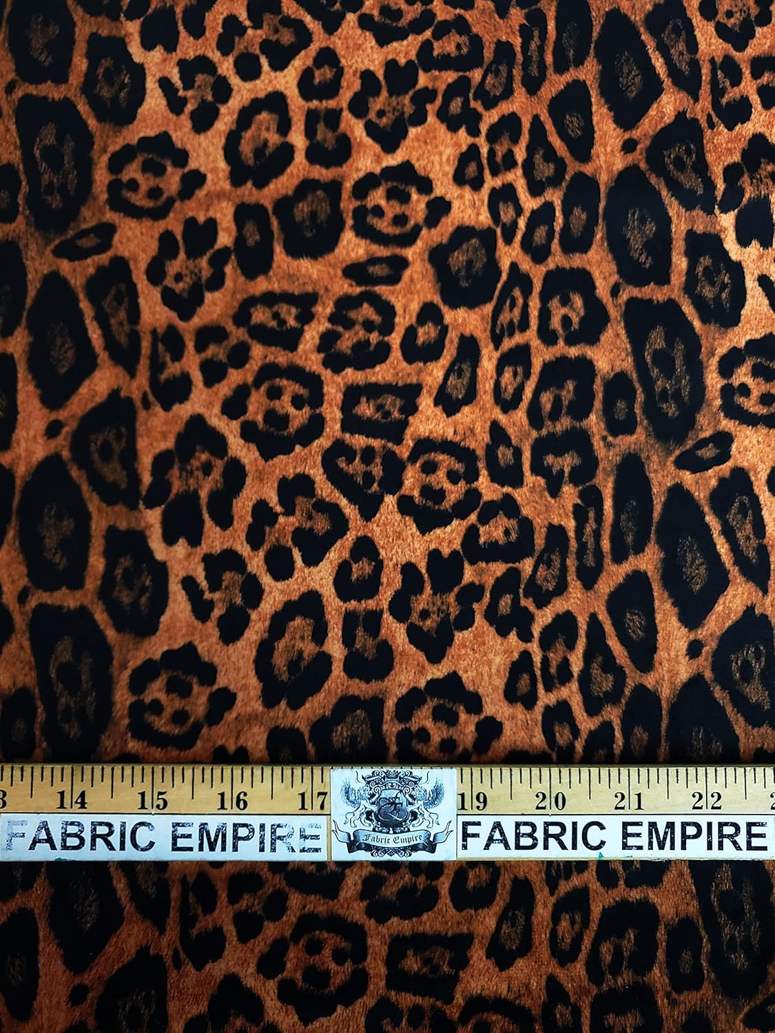 Gamuza de terciopelo suave impreso reverso suave para ropa y tapicería 14 oz. Tela (Jaguar, oro)