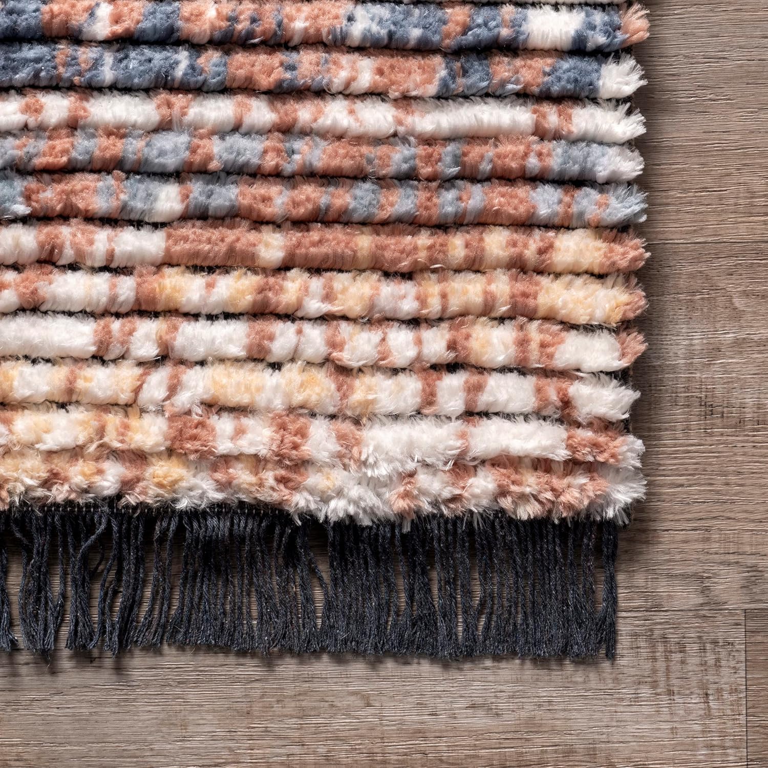 nuLOOM Liesi – Alfombra de área de transición con flecos, 4 x 6, naranja