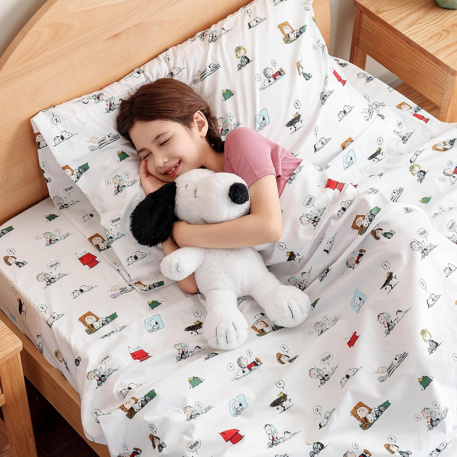 Berkshire Blanket Peanuts – Juego de sábanas para niños, tamaño individual, 3 piezas, color blanco de Peanuts para dormir, sábanas de microfibra